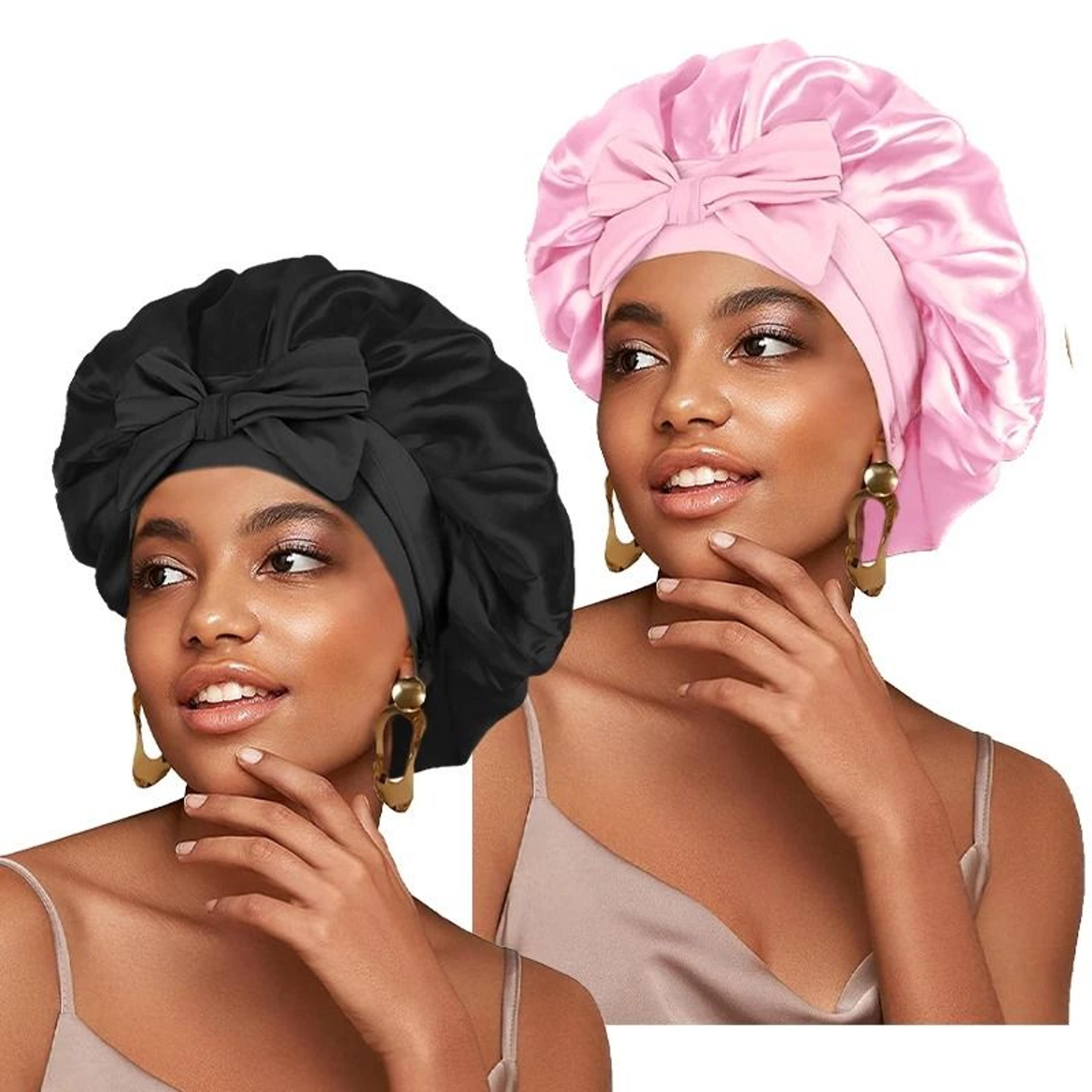 Satin Sleeping Hat With Stretchy Tie Band Adjustable Hair Bonnet For Women 11