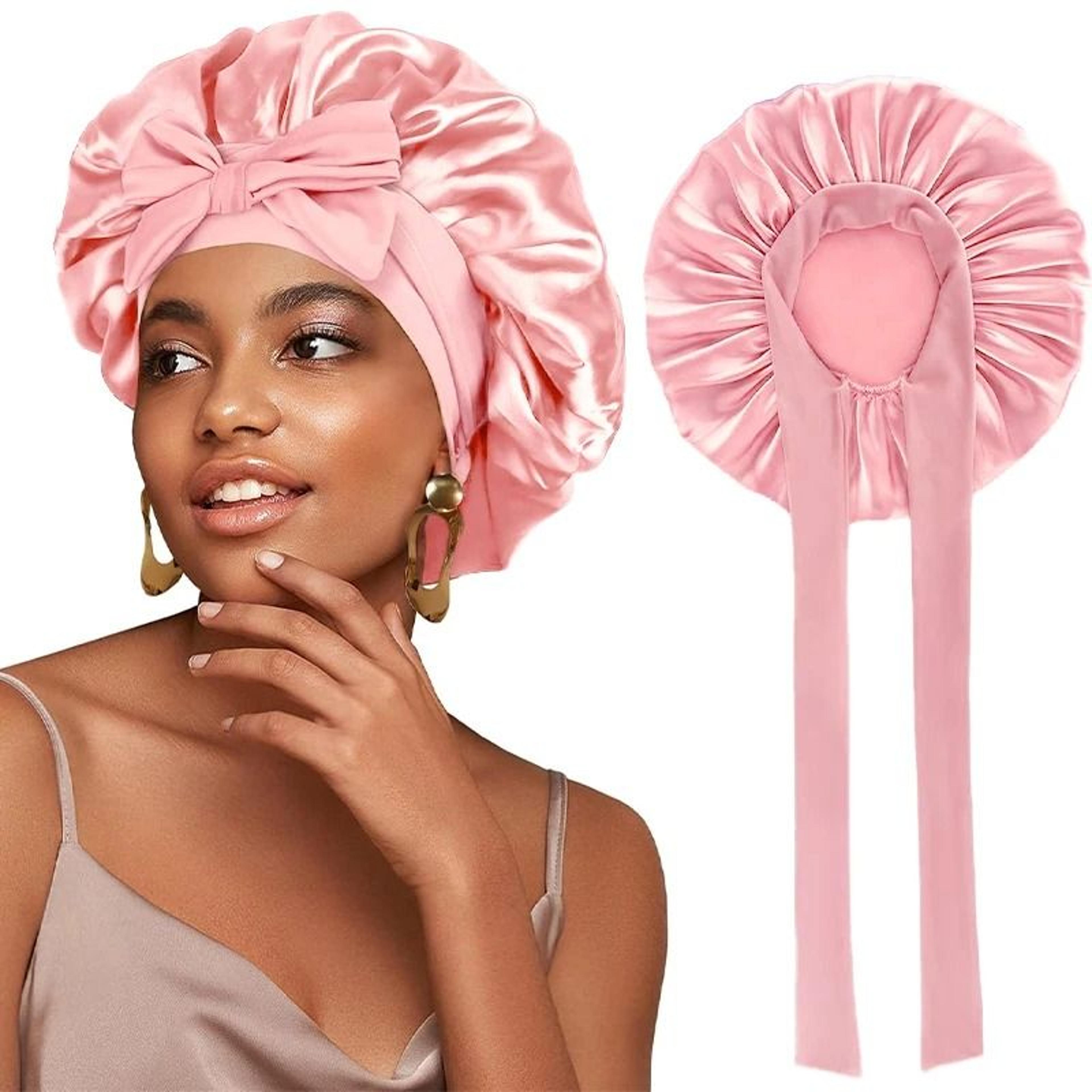 Satin Sleeping Hat With Stretchy Tie Band Adjustable Hair Bonnet For Women 7