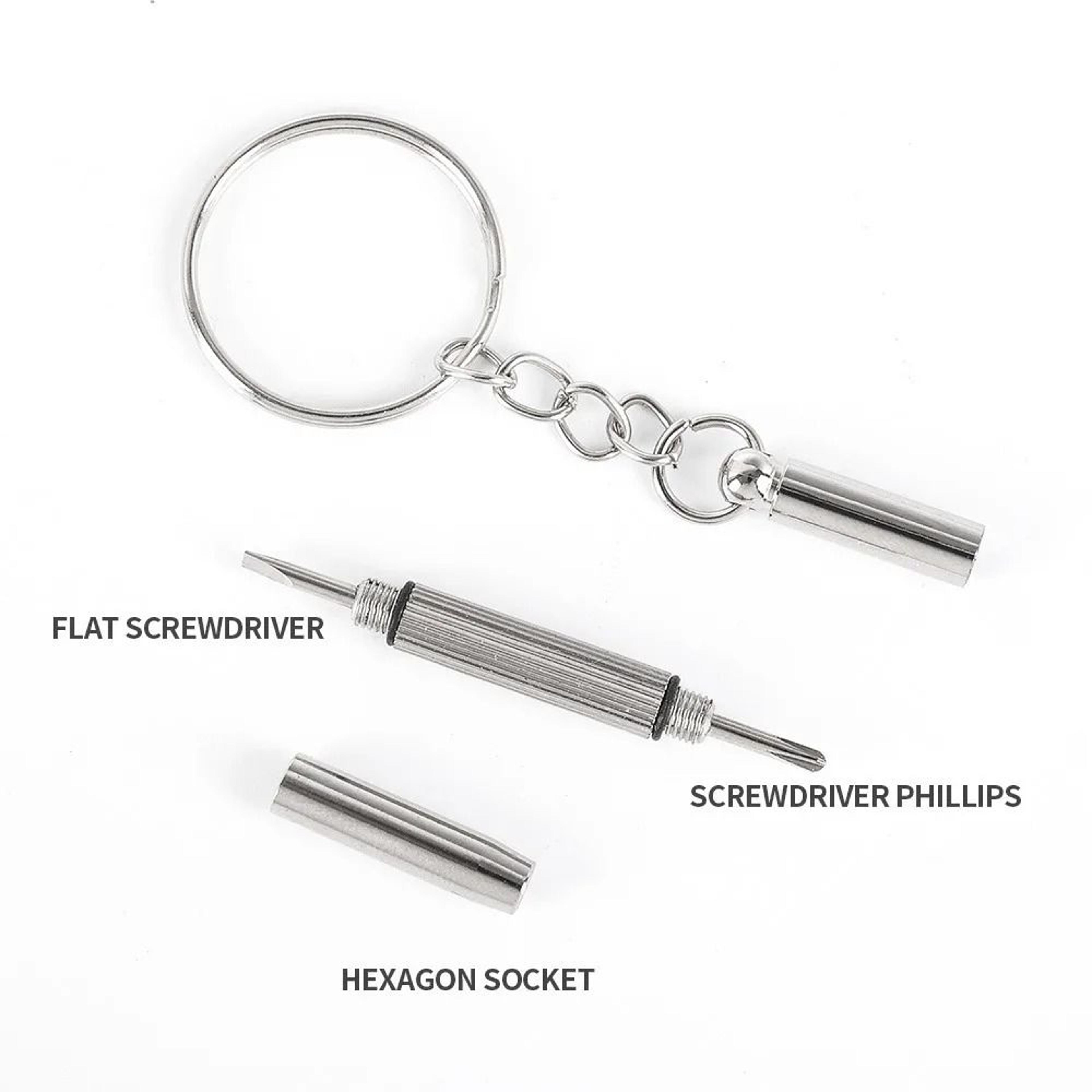 Steel Glasses Screwdriver Keychain Portable Precision Eyeglass And Watch Repair Tool 3