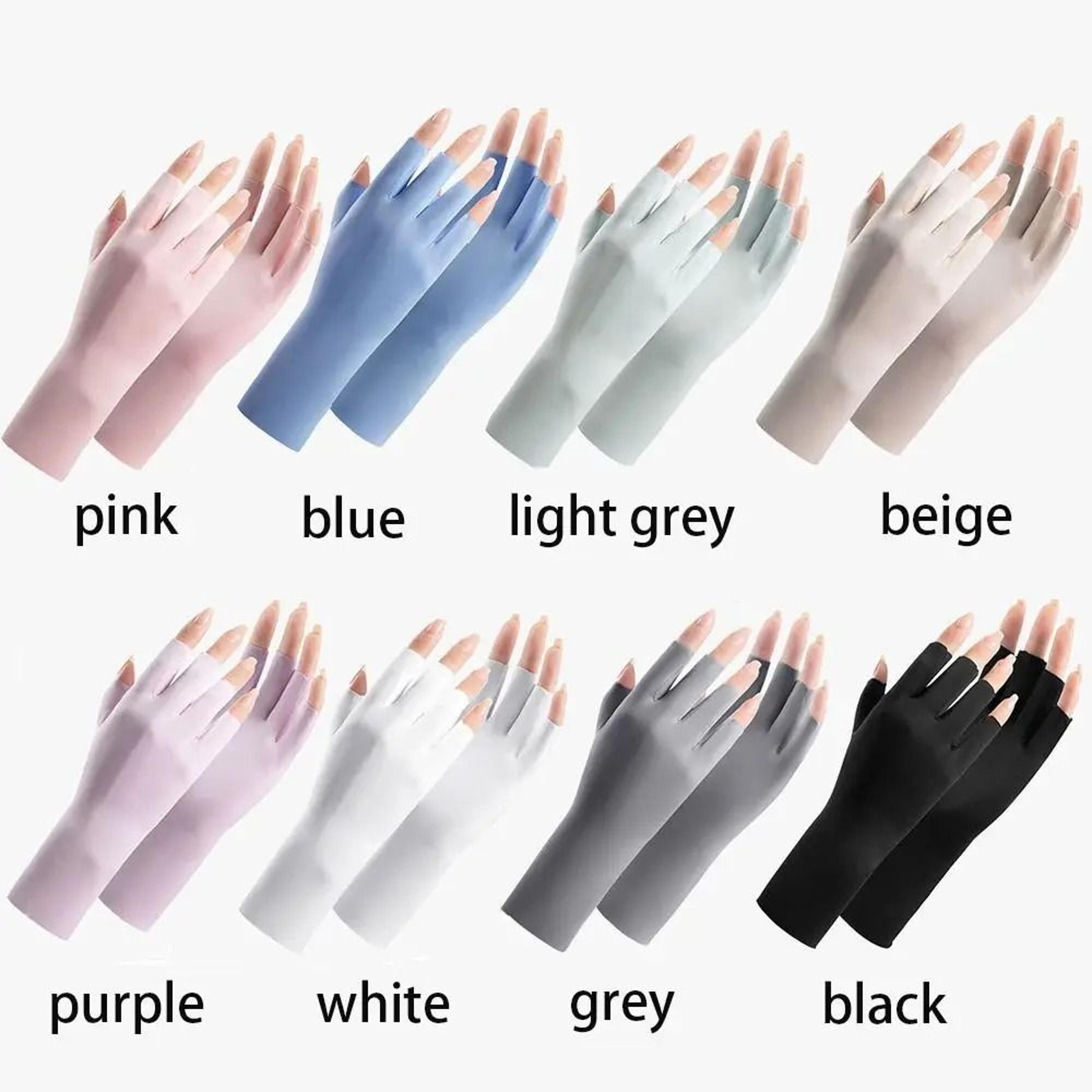 UV Protection Nail Art Gloves Open Finger Manicure Safety Gloves 4