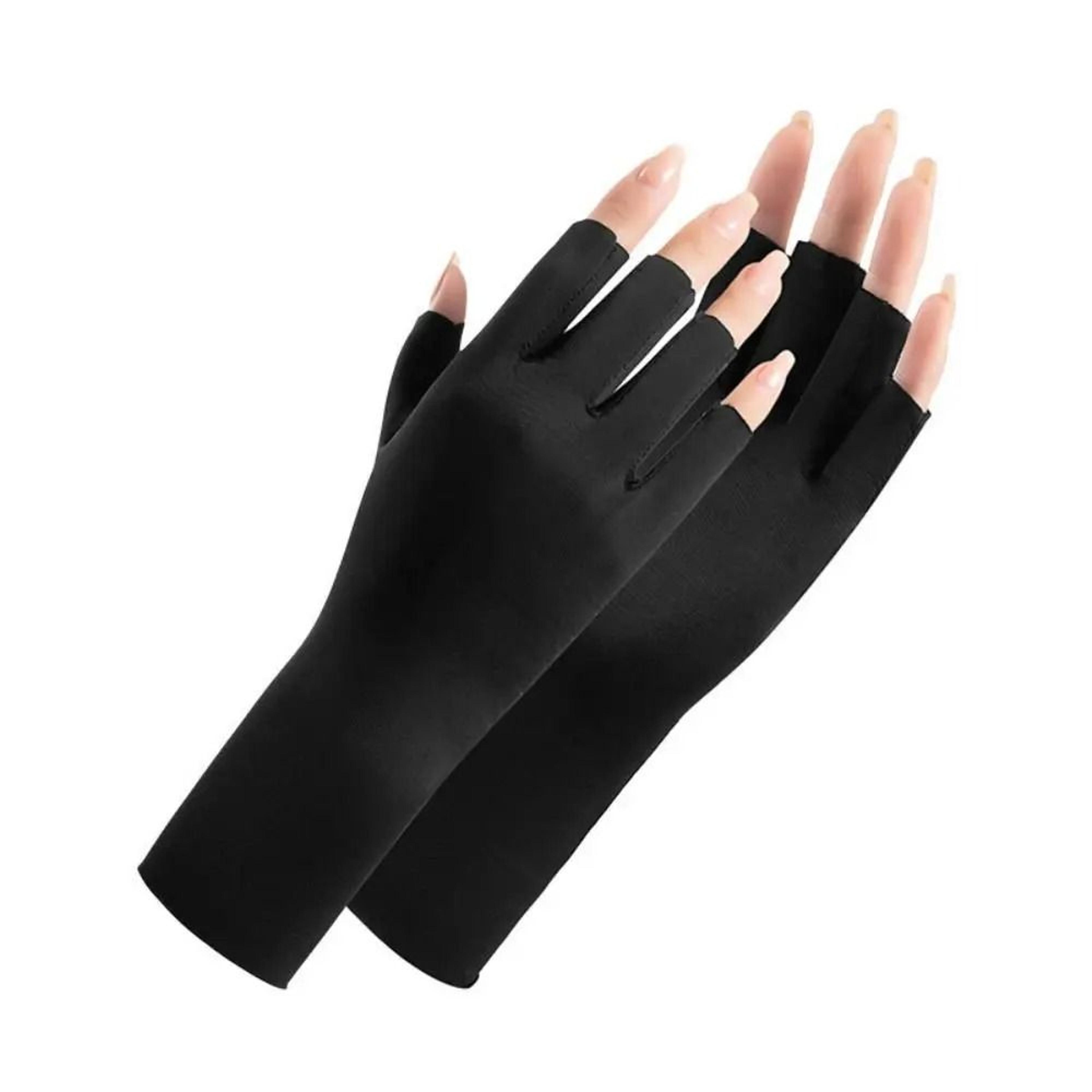 UV Protection Nail Art Gloves Open Finger Manicure Safety Gloves 13