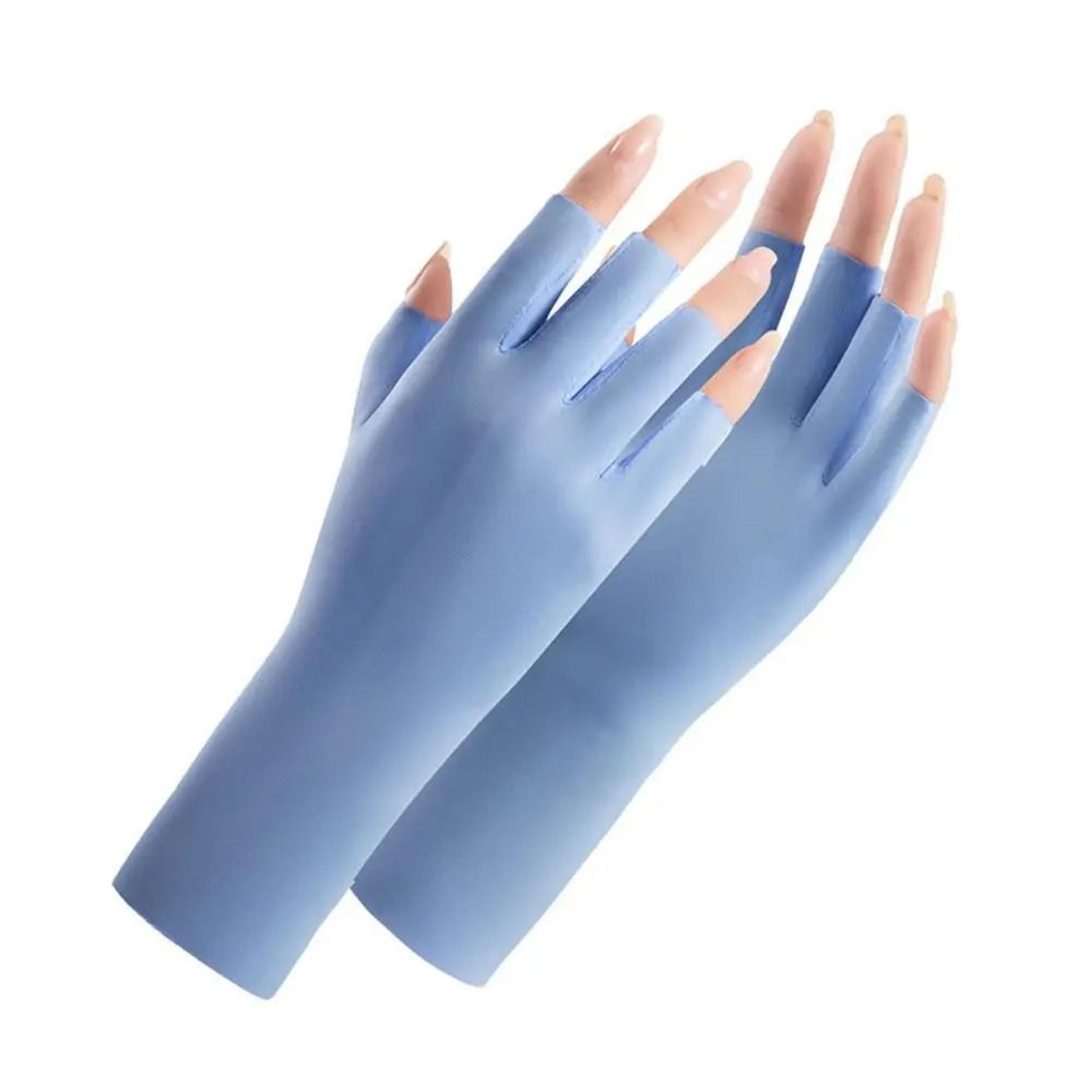 UV Protection Nail Art Gloves Open Finger Manicure Safety Gloves 6