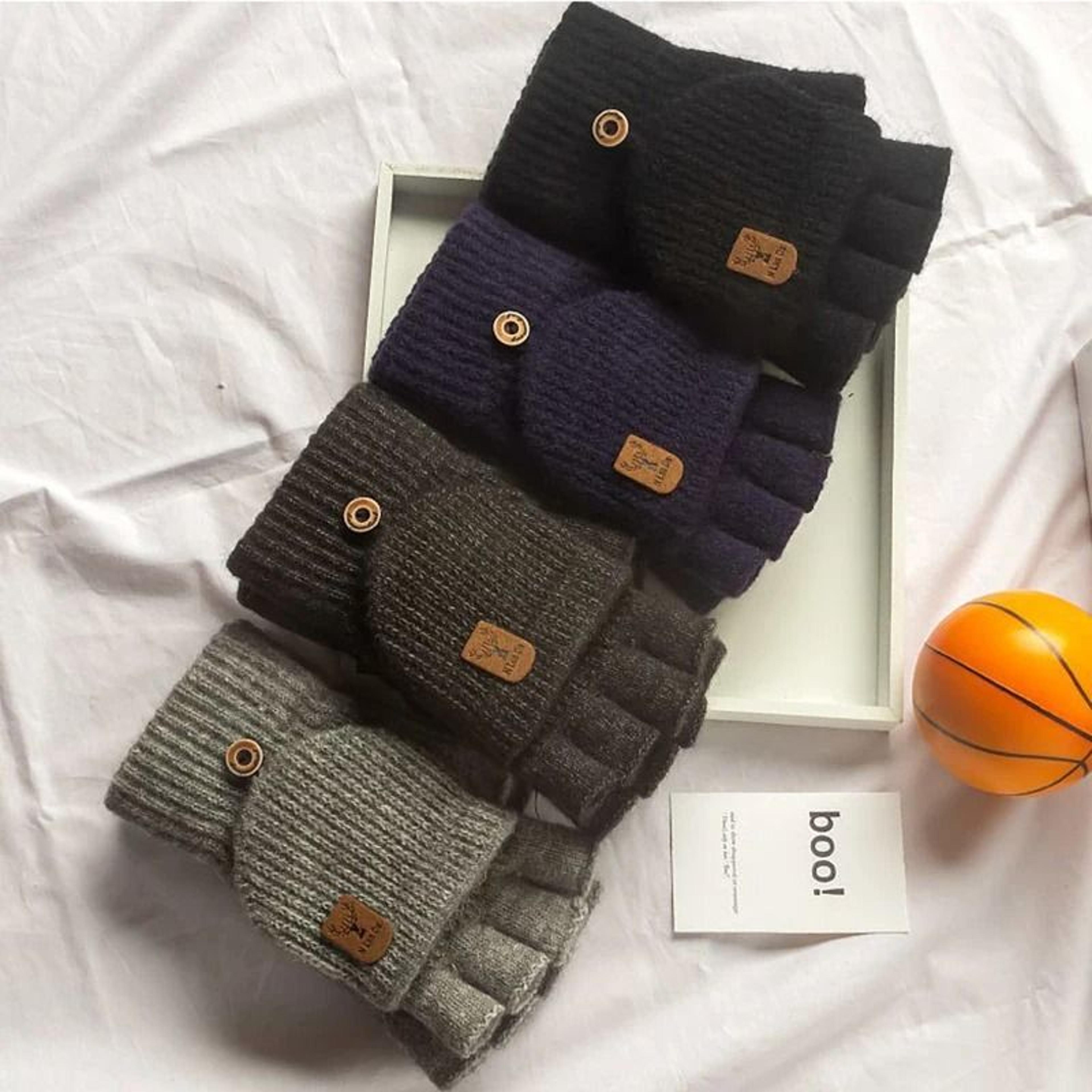 Knitted Fingerless Winter Gloves Warm Touch Screen Half Finger Gloves For Men And Women 1