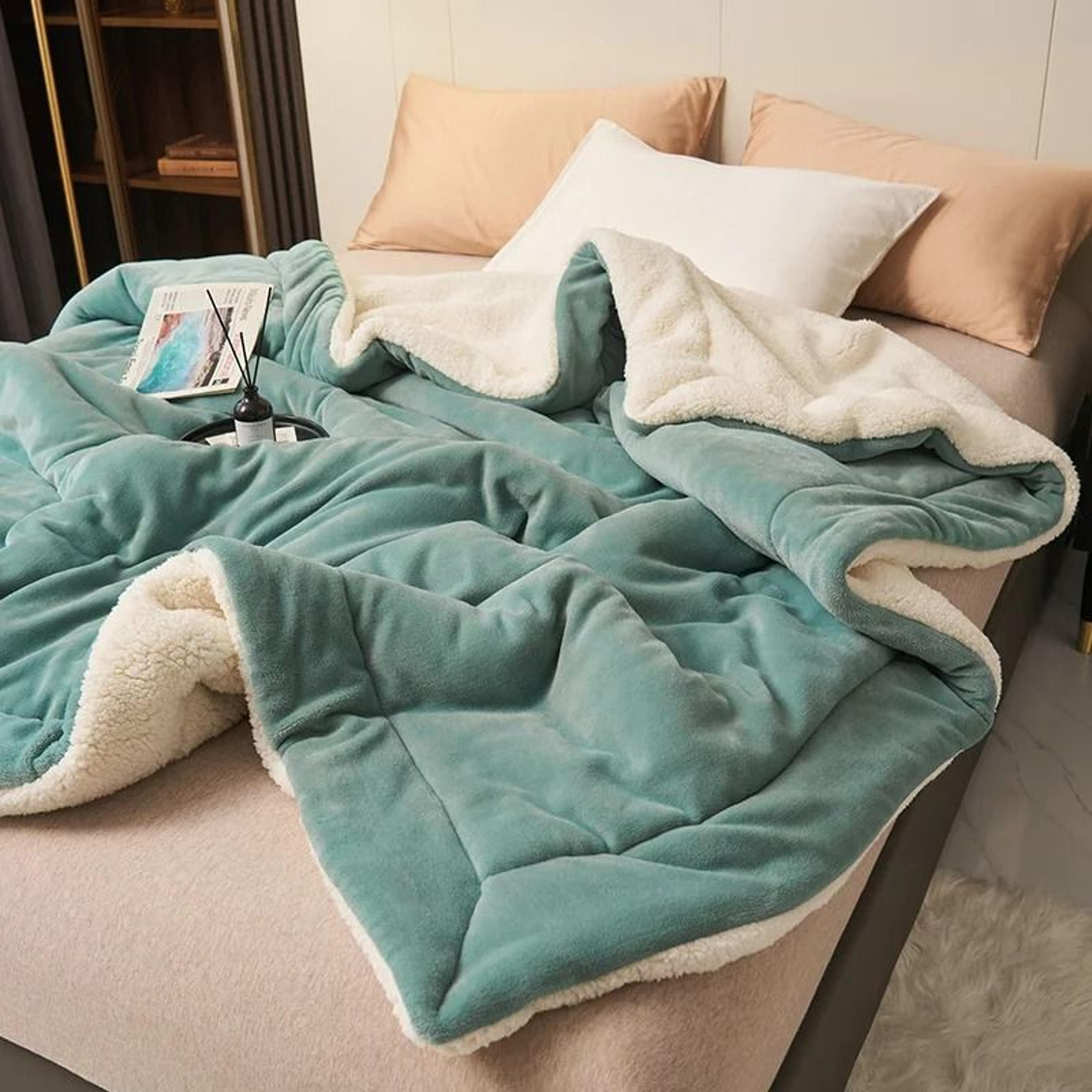 Super Soft Imitation Lambswool Blanket Autumn Winter Double Queen Blanket 7