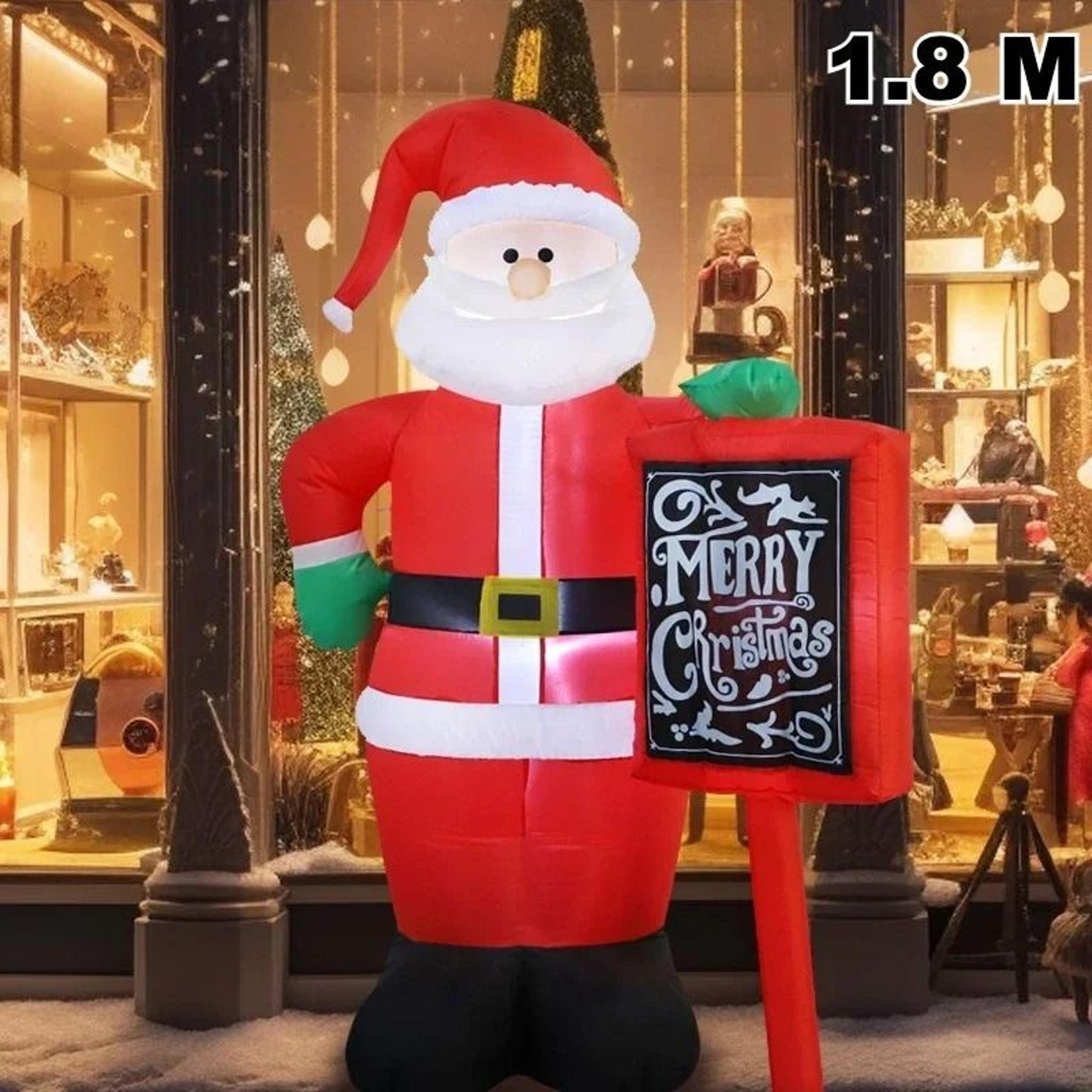 Movable Head Bear Santa Christmas Inflatable Yard Decoration With LED Light 15