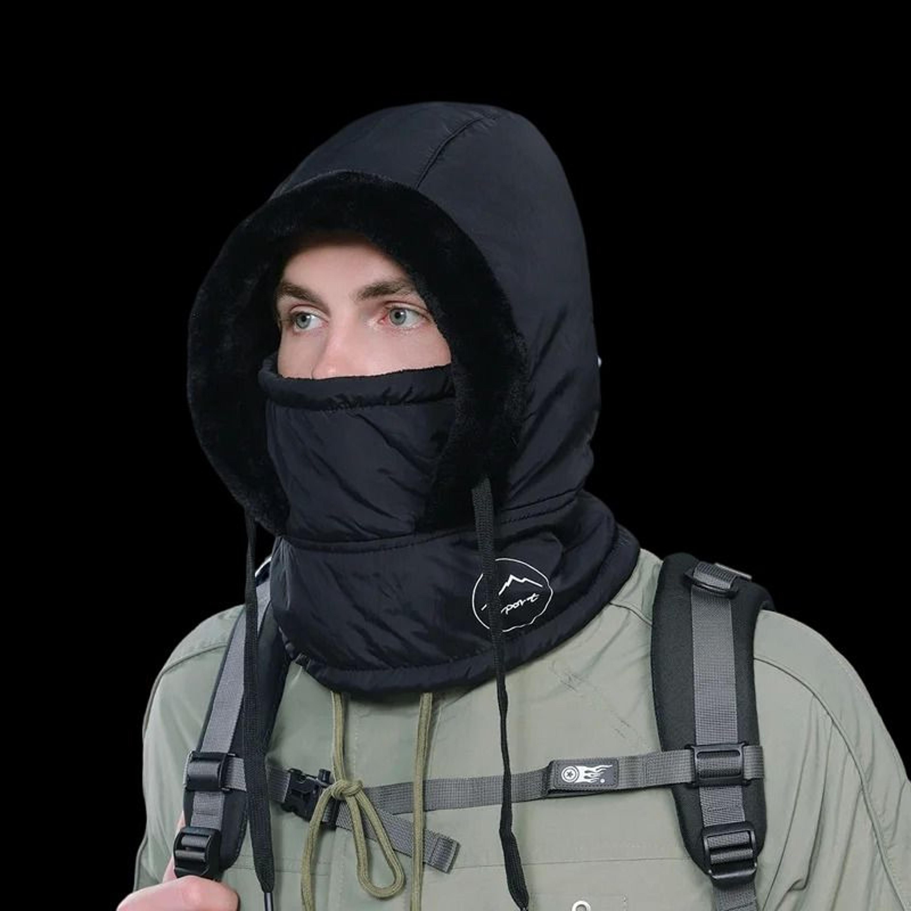 Unisex Plush Balaclava Hat Winter Warm Knitted Neck Scarf With Face Mask 7