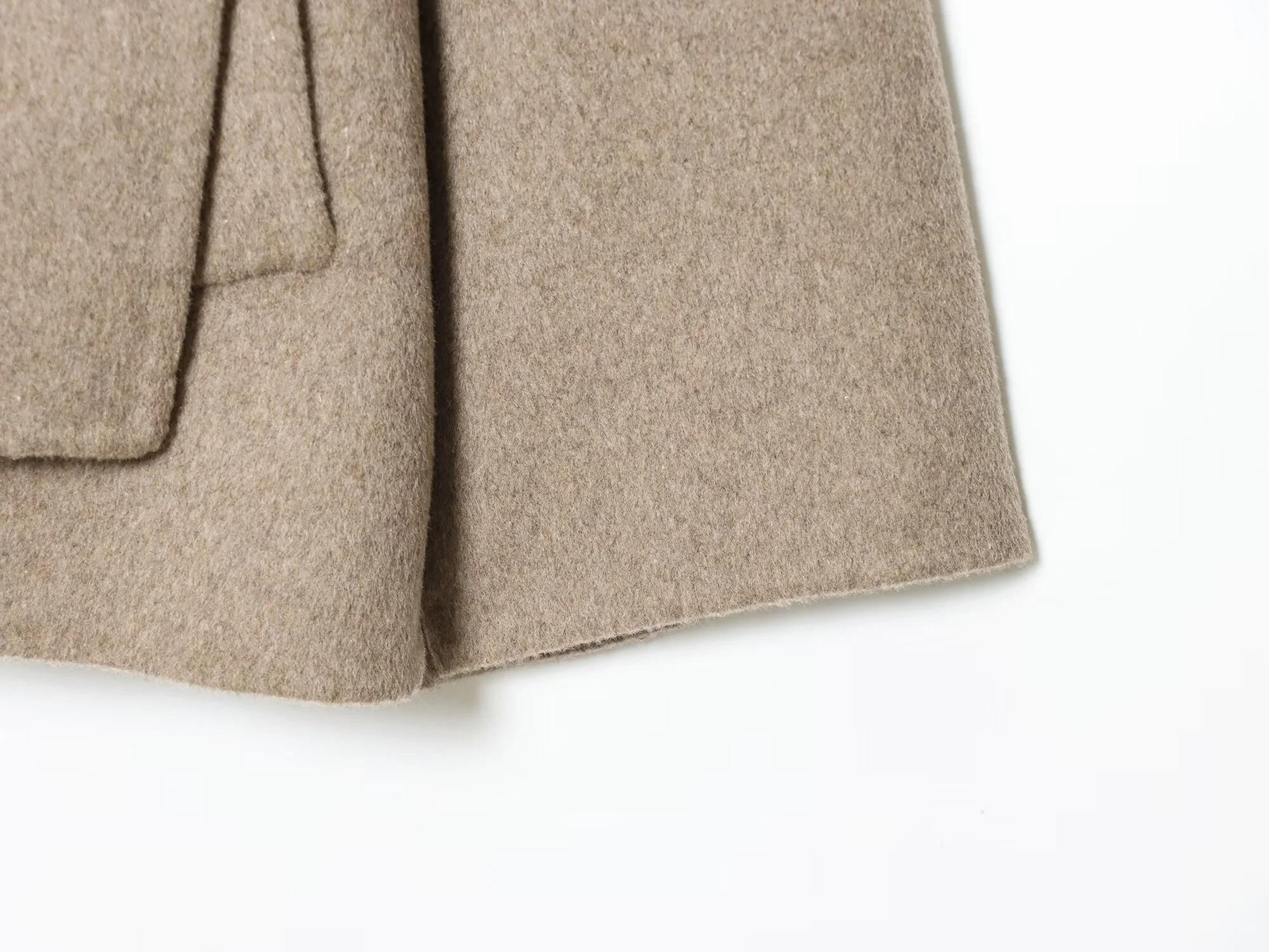 Winter Women Casual Loose Round Neck Scarf Short Coat 5
