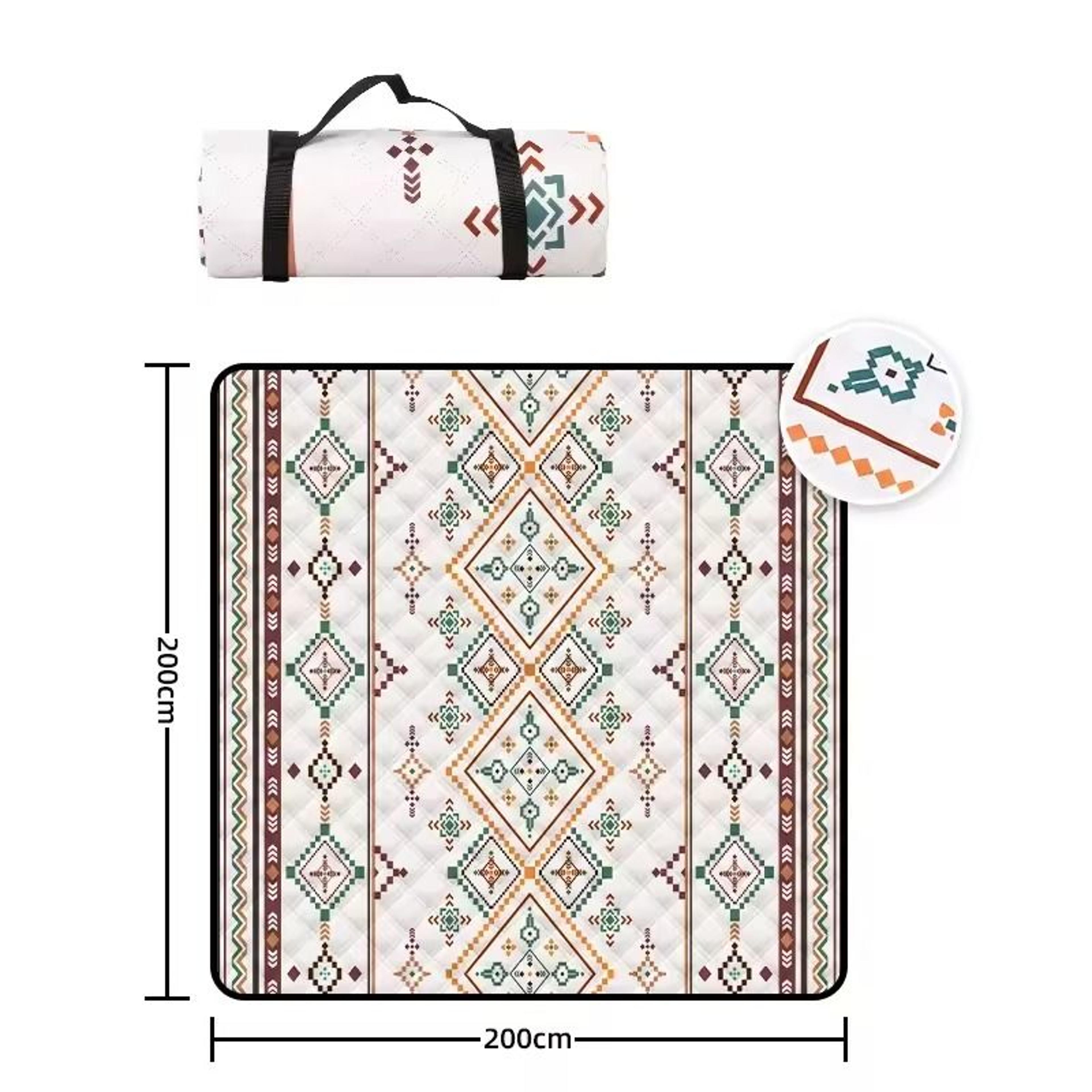 Large Waterproof Picnic Blanket Outdoor Beach Mat With Carry Handle 4