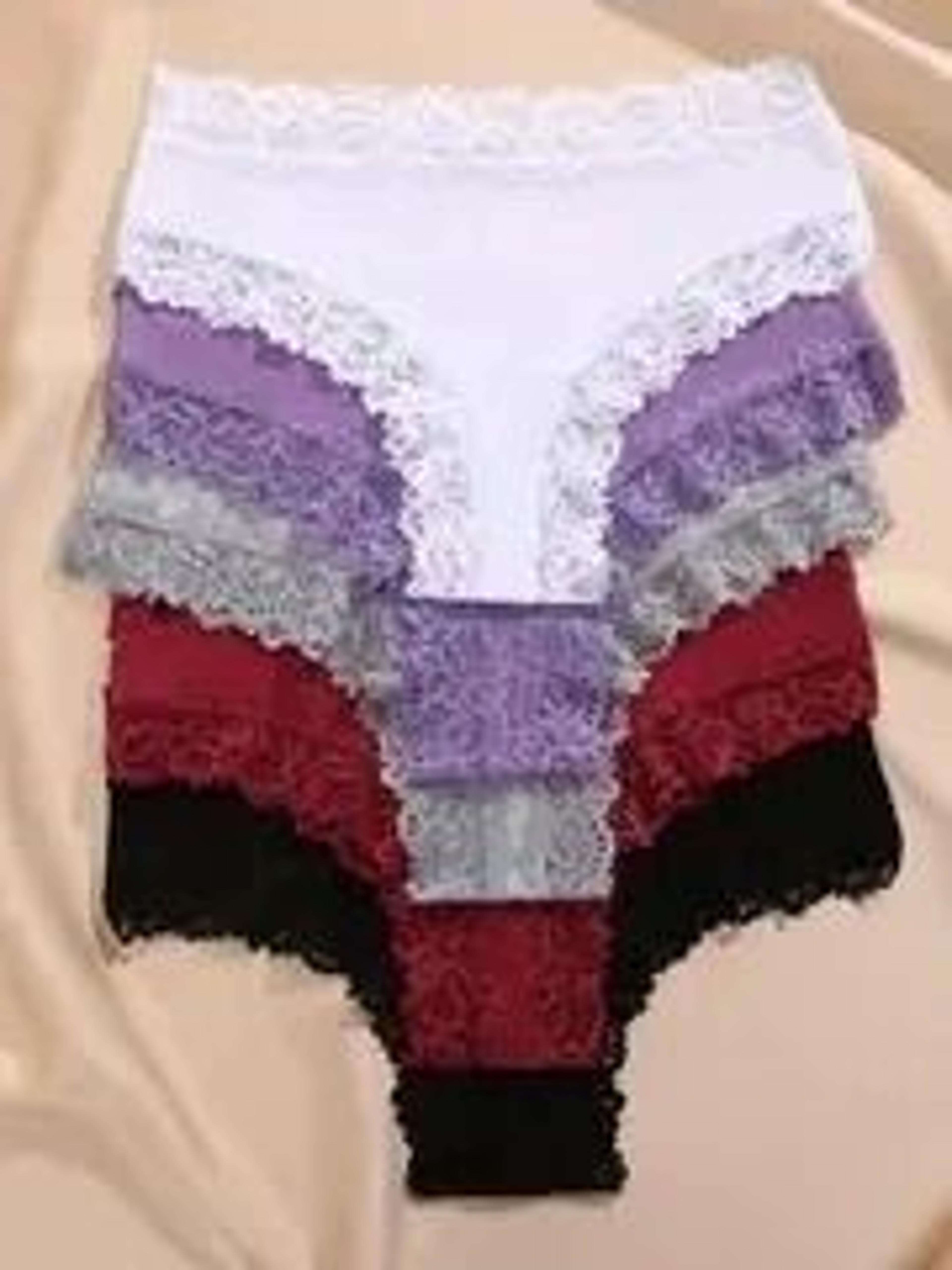 Cotton Floral Lace Patchwork Panties Set For Women 12