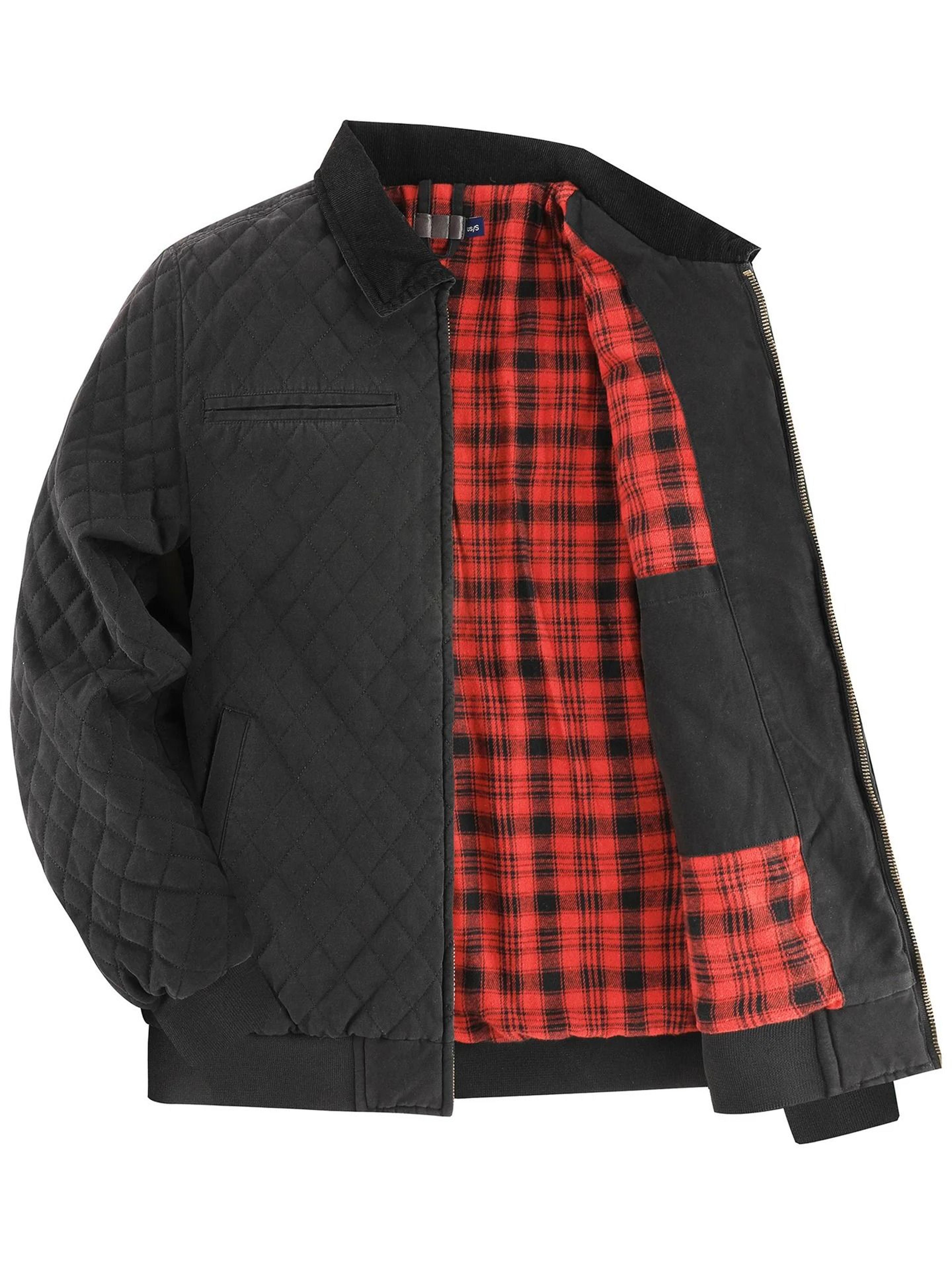 Men Winter Thick Cotton Zip Jacket With Warm Flannel Lining 4