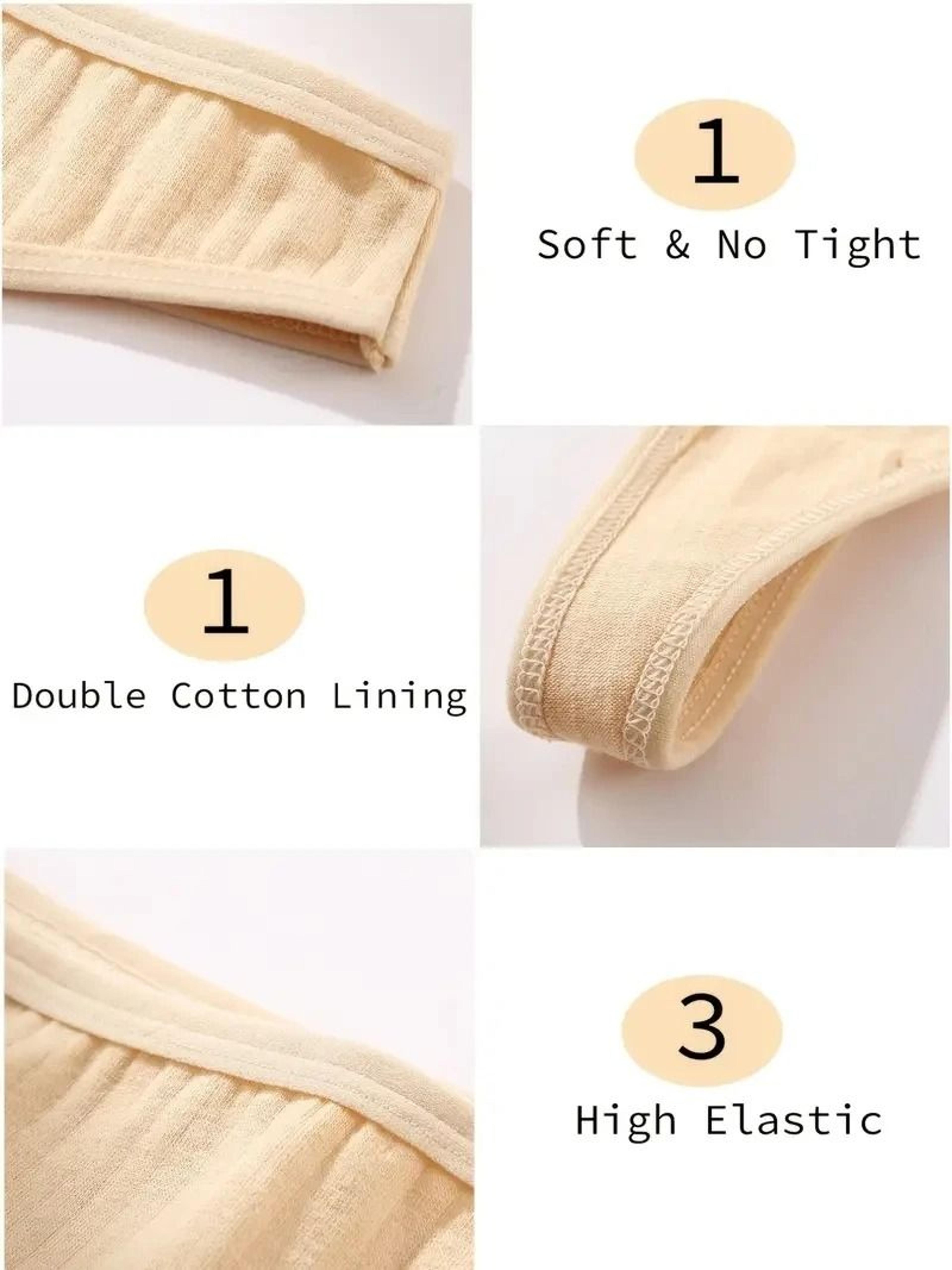 Cotton Ribbed Low Rise Thong Panties Set For Women 4