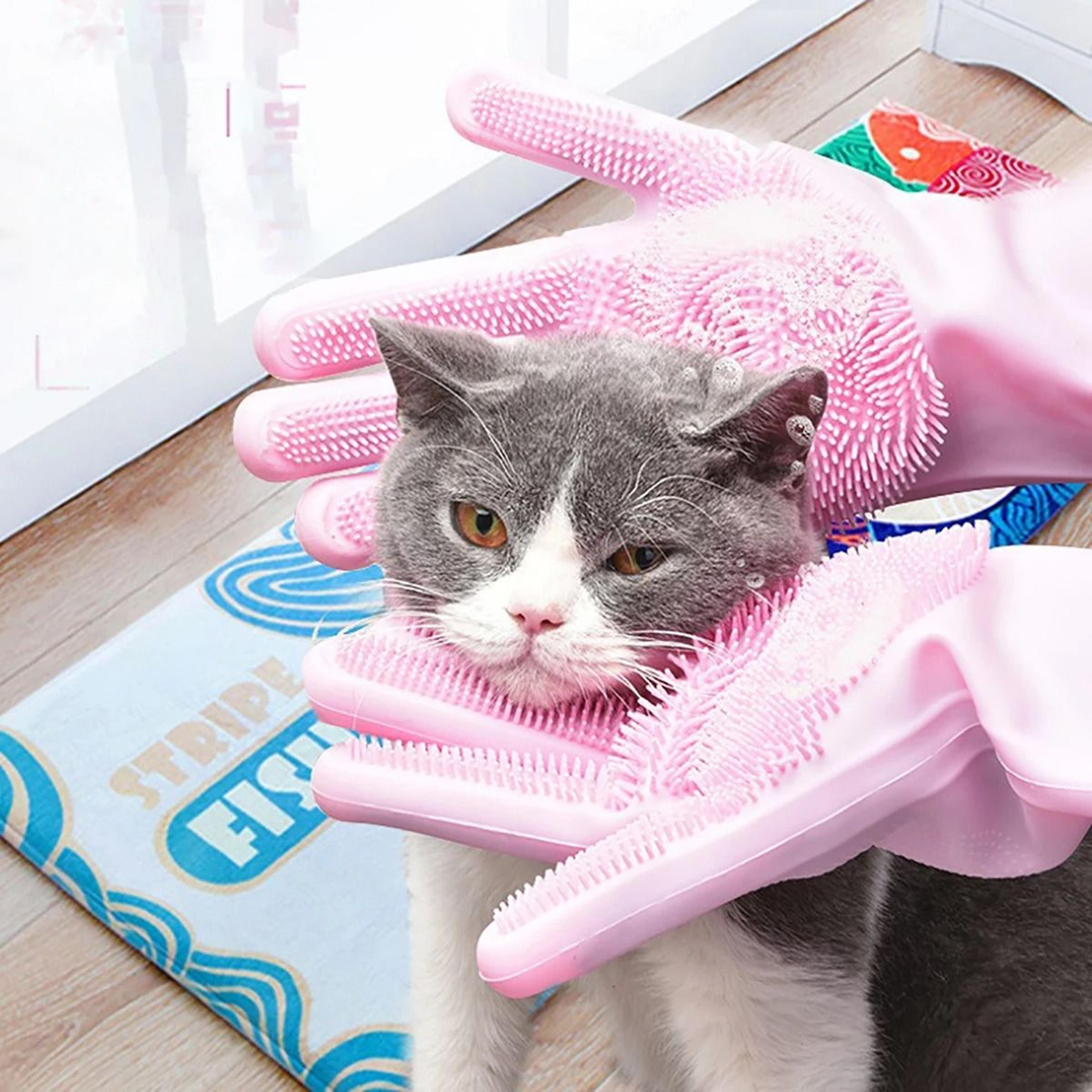 Silicone Pet Grooming And Bathing Gloves For Hair Removal And Cleaning 1