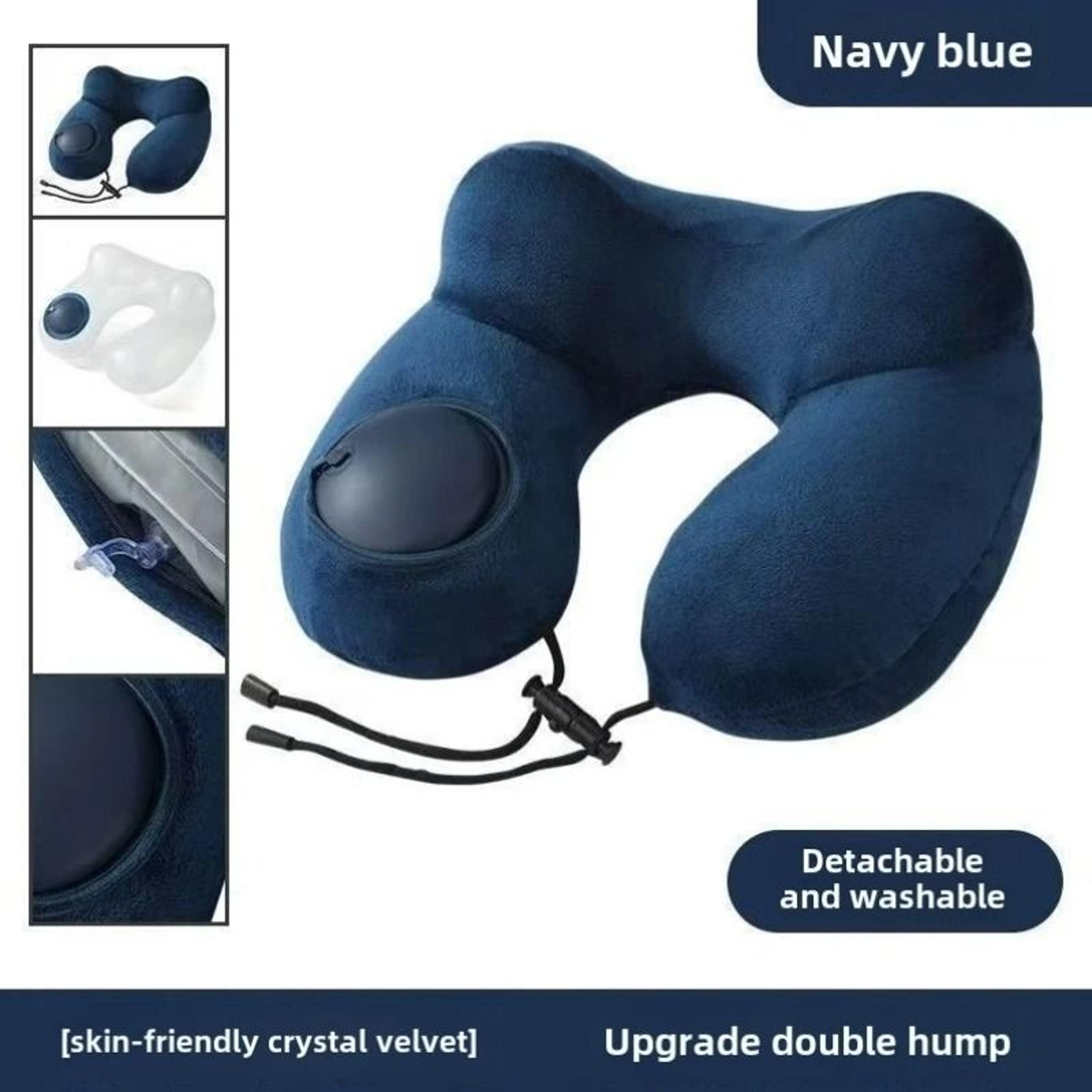 U Shaped Inflatable Travel Pillow Portable Air Neck Support Cushion 1
