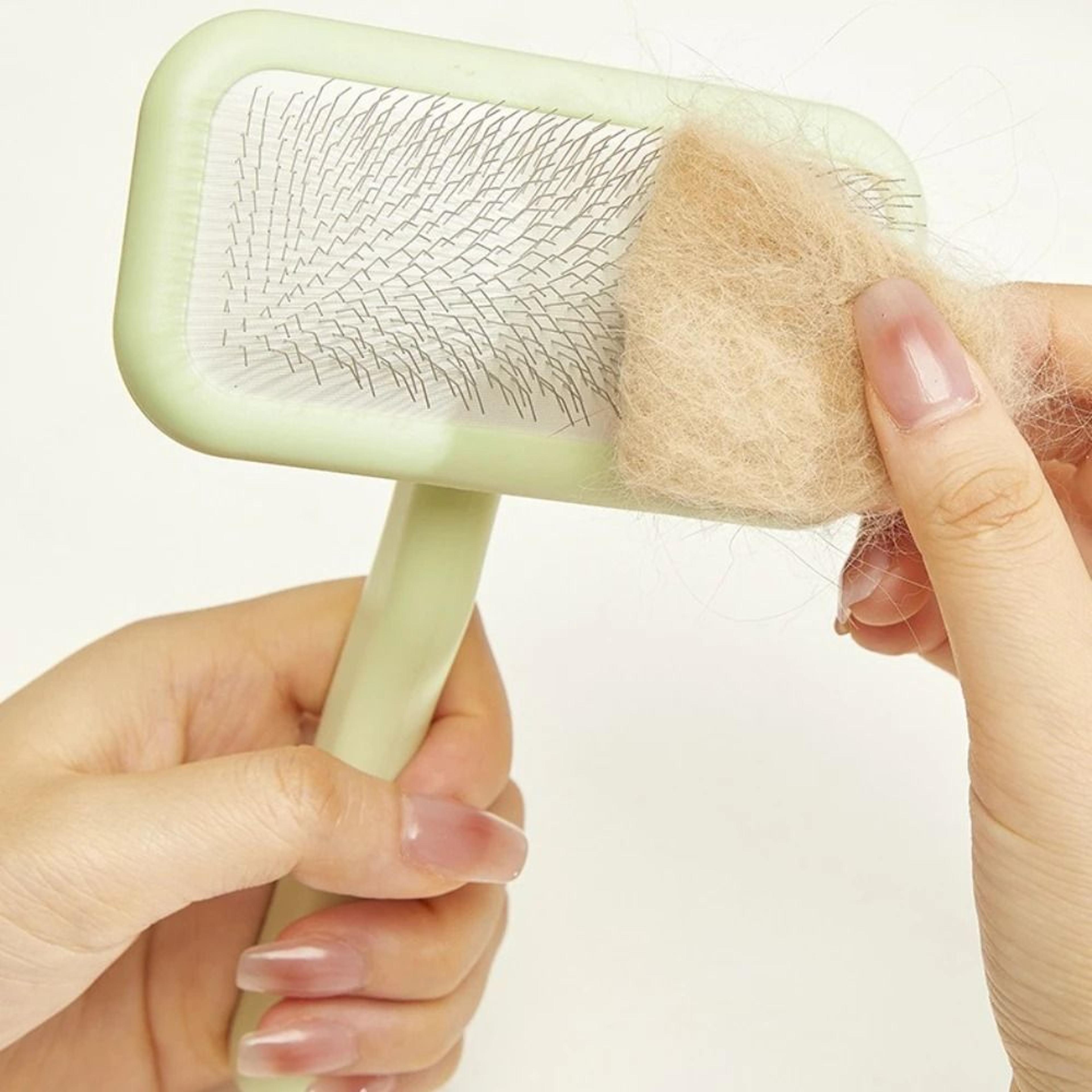 Dog And Cat Grooming Brush Stainless Steel Pet Hair Remover With Comfort Handle 5