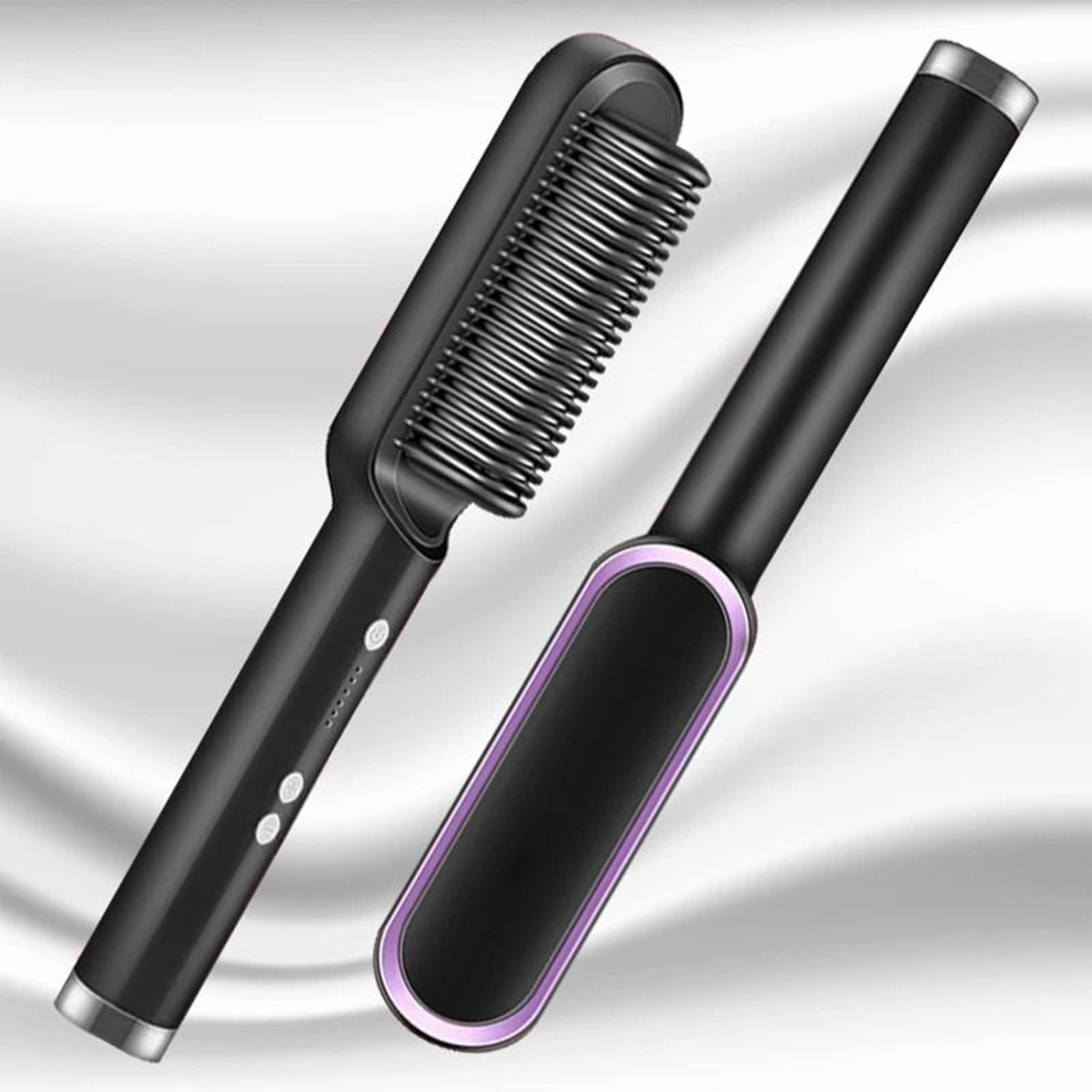 Electric Hair Straightener Brush Professional Fast Heating Ceramic Styling Brush 1