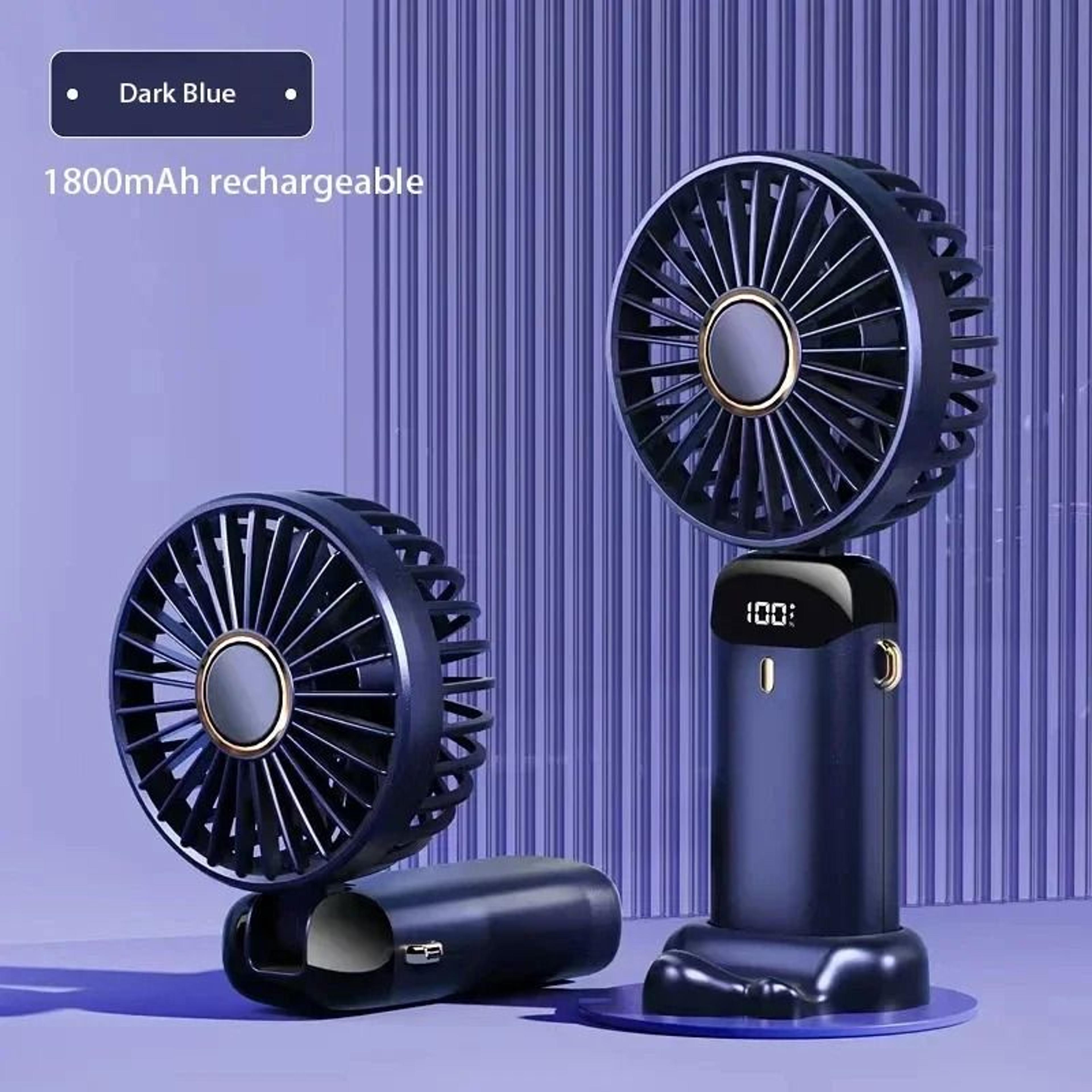 Handheld Mini Fan Foldable Portable Neck Hanging Rechargeable Fan With Display 9