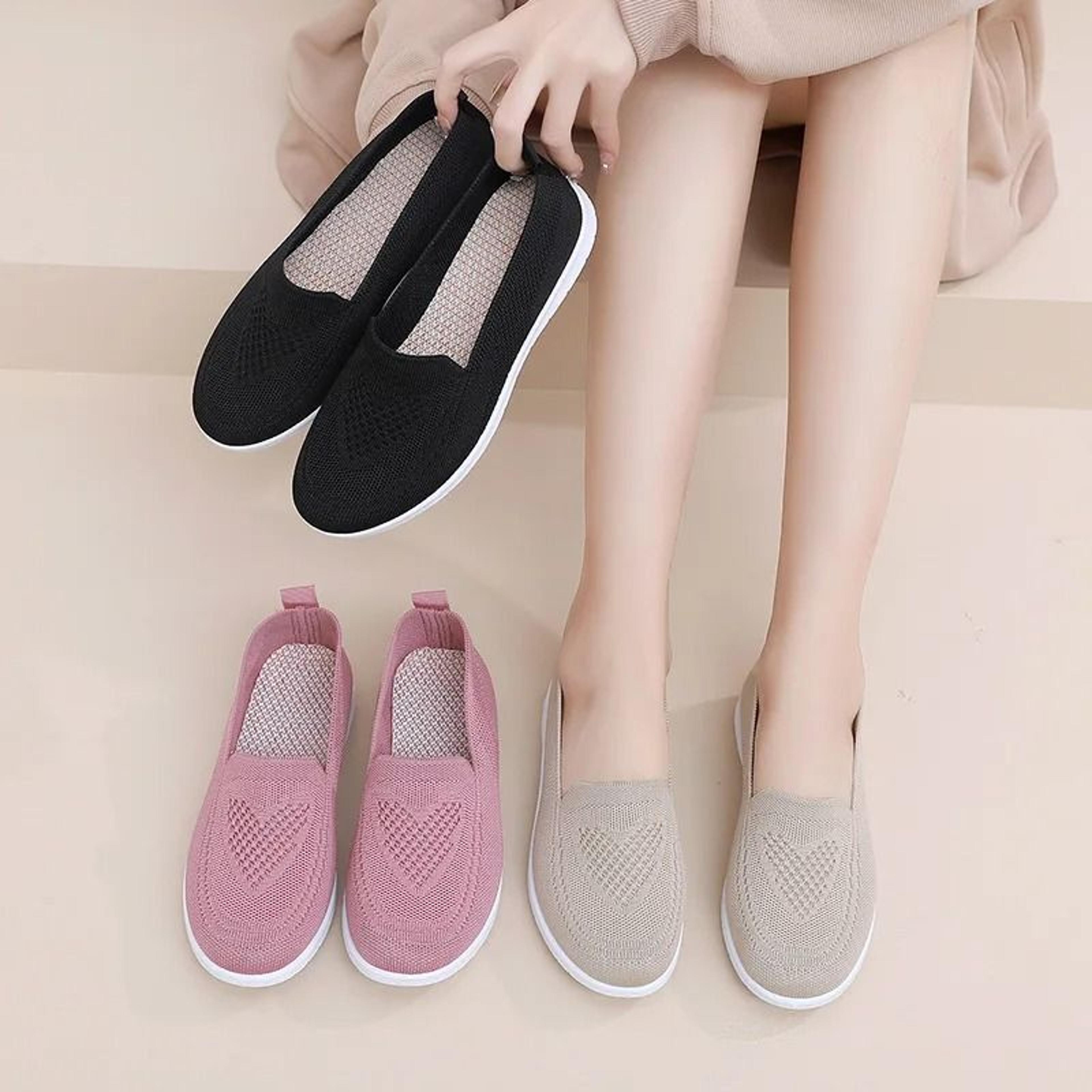 Womens Lightweight Breathable Summer Sneakers Casual Flat Shoes 1