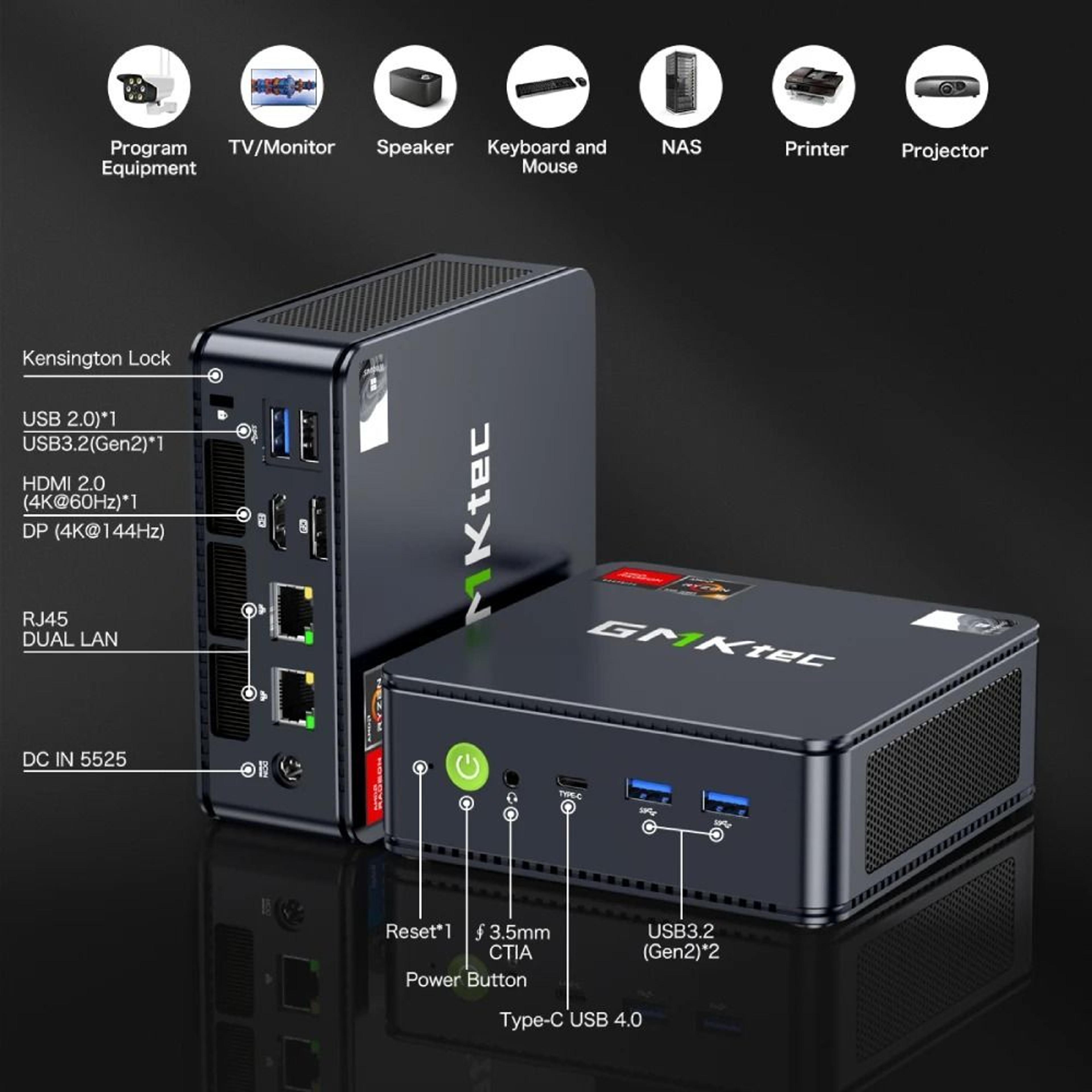 GMKtec M6 Mini PC AMD R5 6600H Compact Desktop Computer 16GB DDR5 512GB SSD WiFi 6E 3