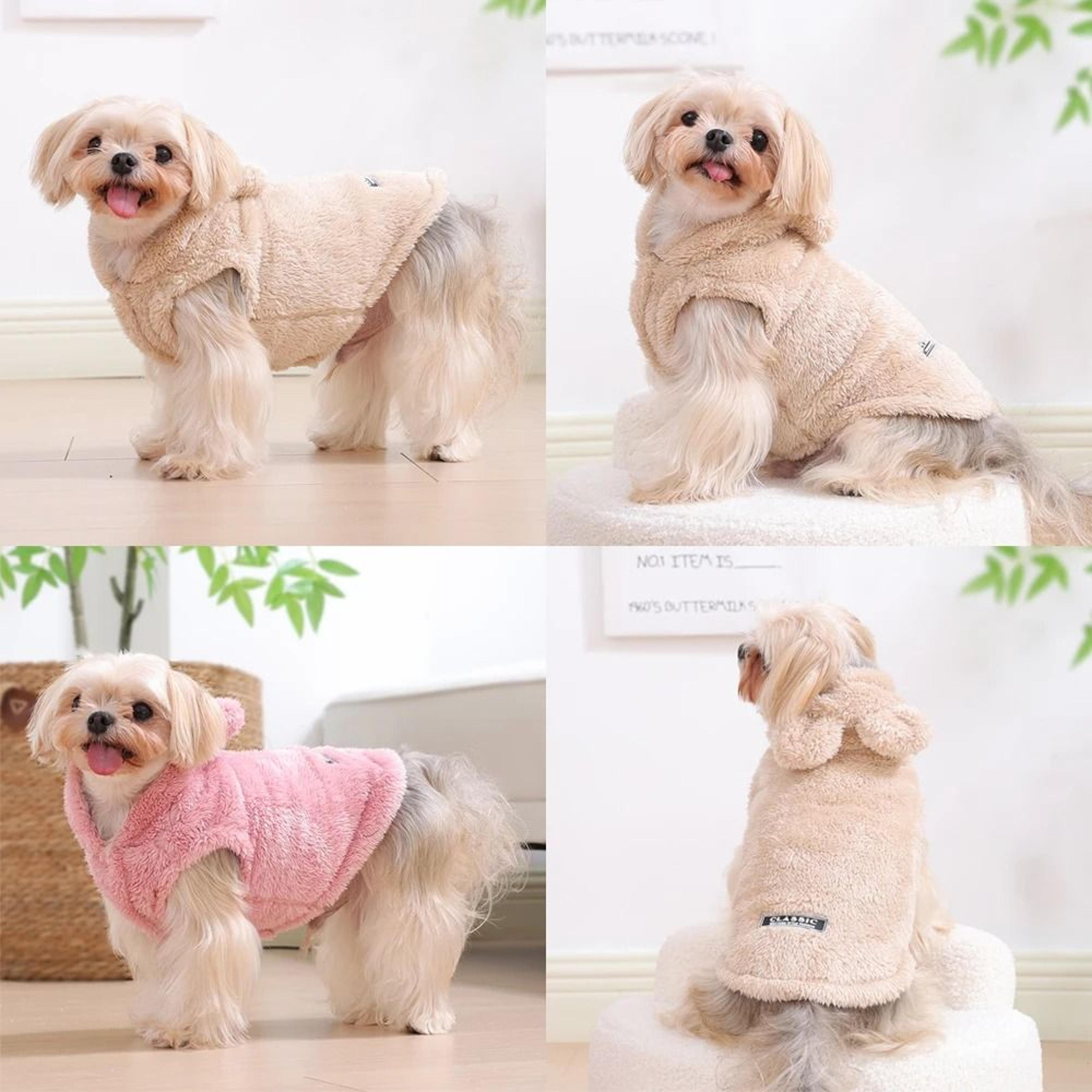 Winter Pet Puppy Hoodie Sweater Warm Fleece Dog Coat For Small And Medium Pets 4