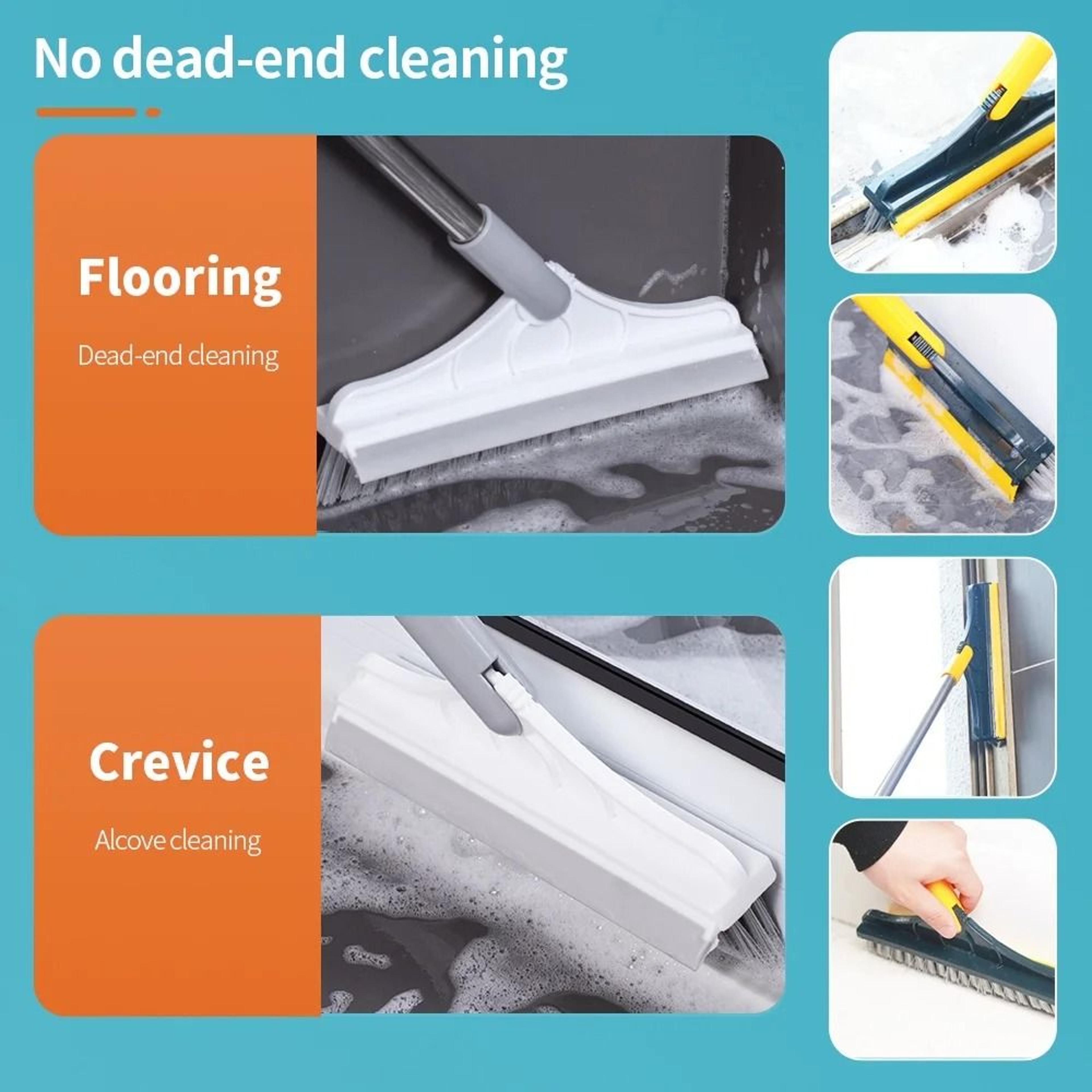 3 In 1 Long Handle Bathroom Cleaning Brush With Rotating Floor And Crevice Scrubber 2