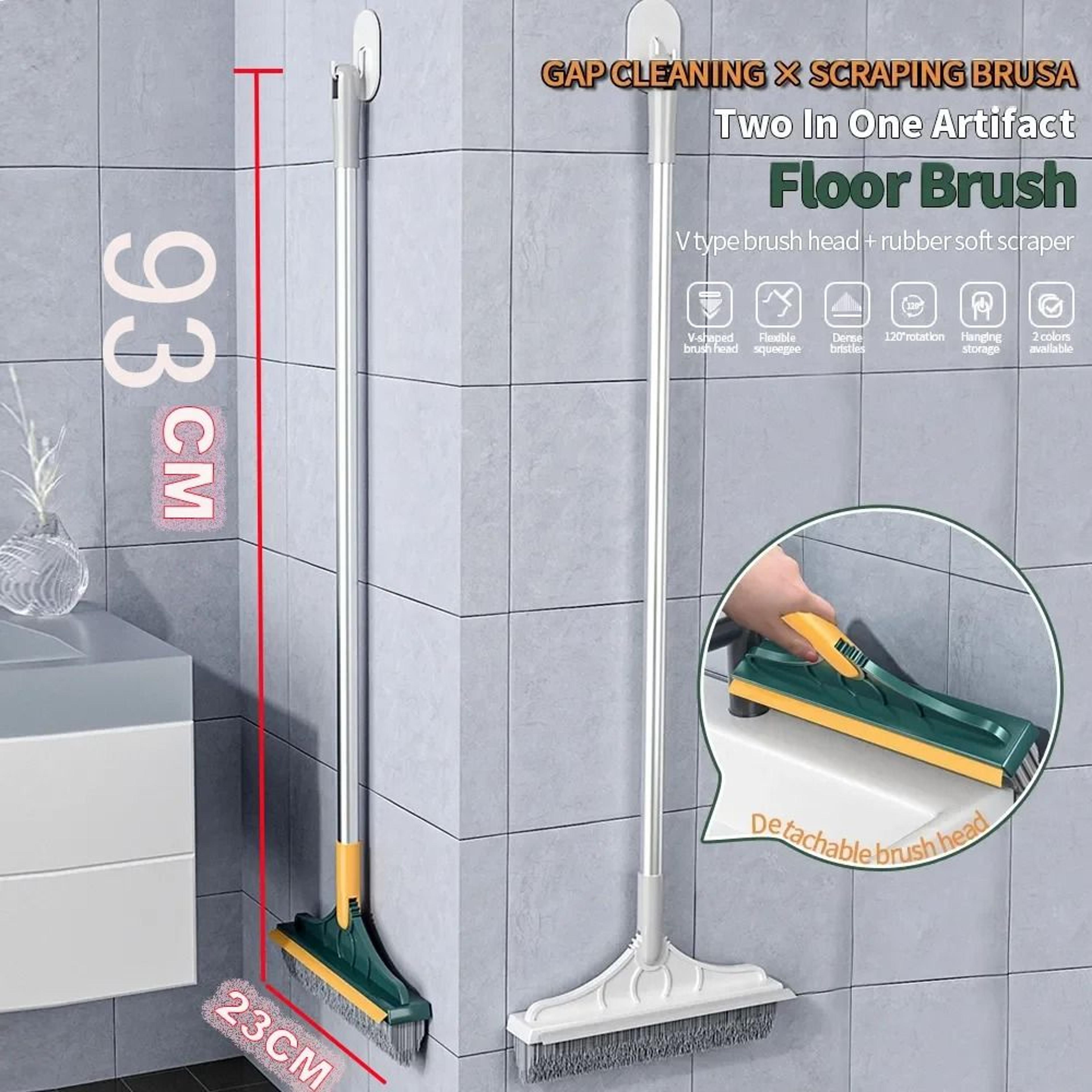 3 In 1 Long Handle Bathroom Cleaning Brush With Rotating Floor And Crevice Scrubber 4