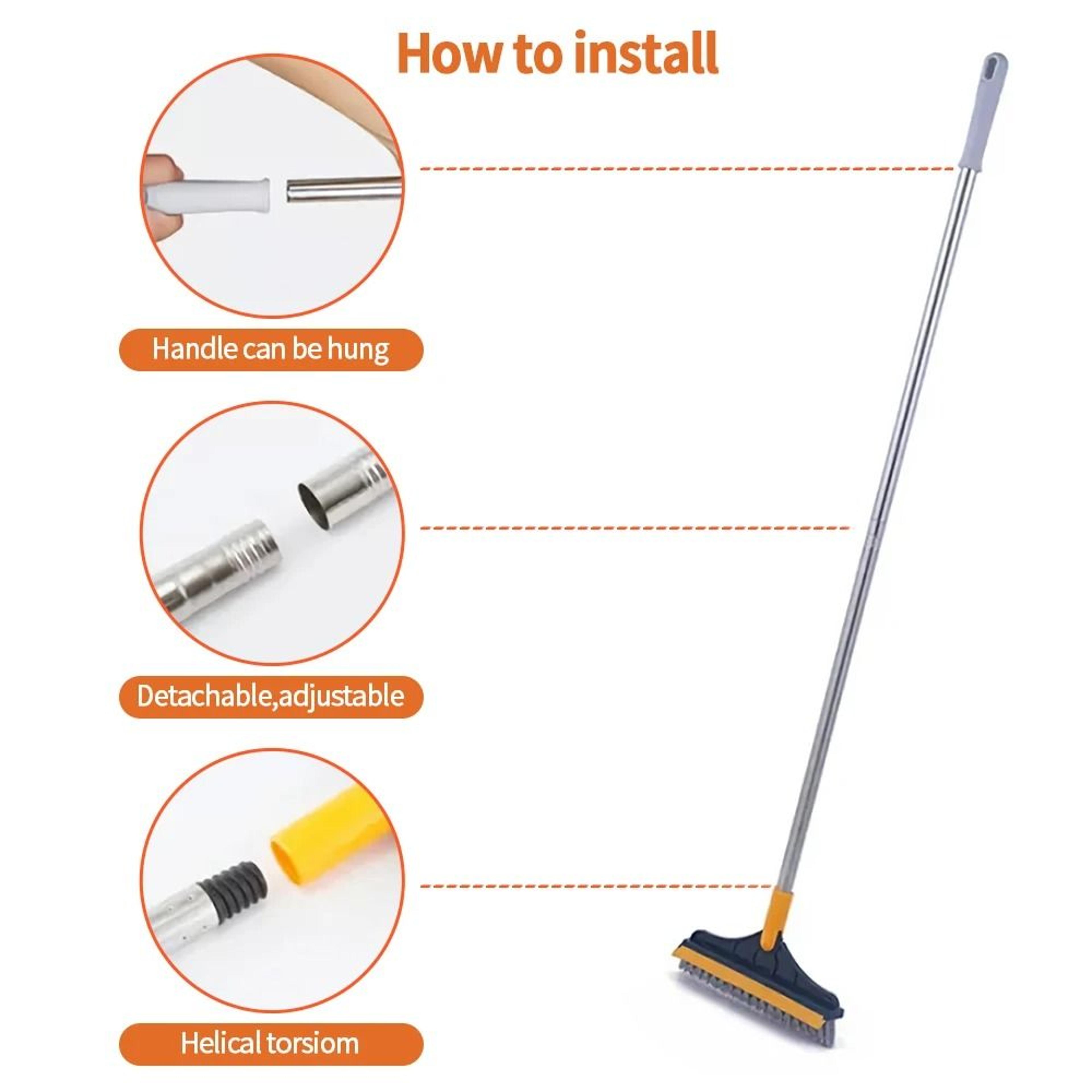 3 In 1 Long Handle Bathroom Cleaning Brush With Rotating Floor And Crevice Scrubber 5