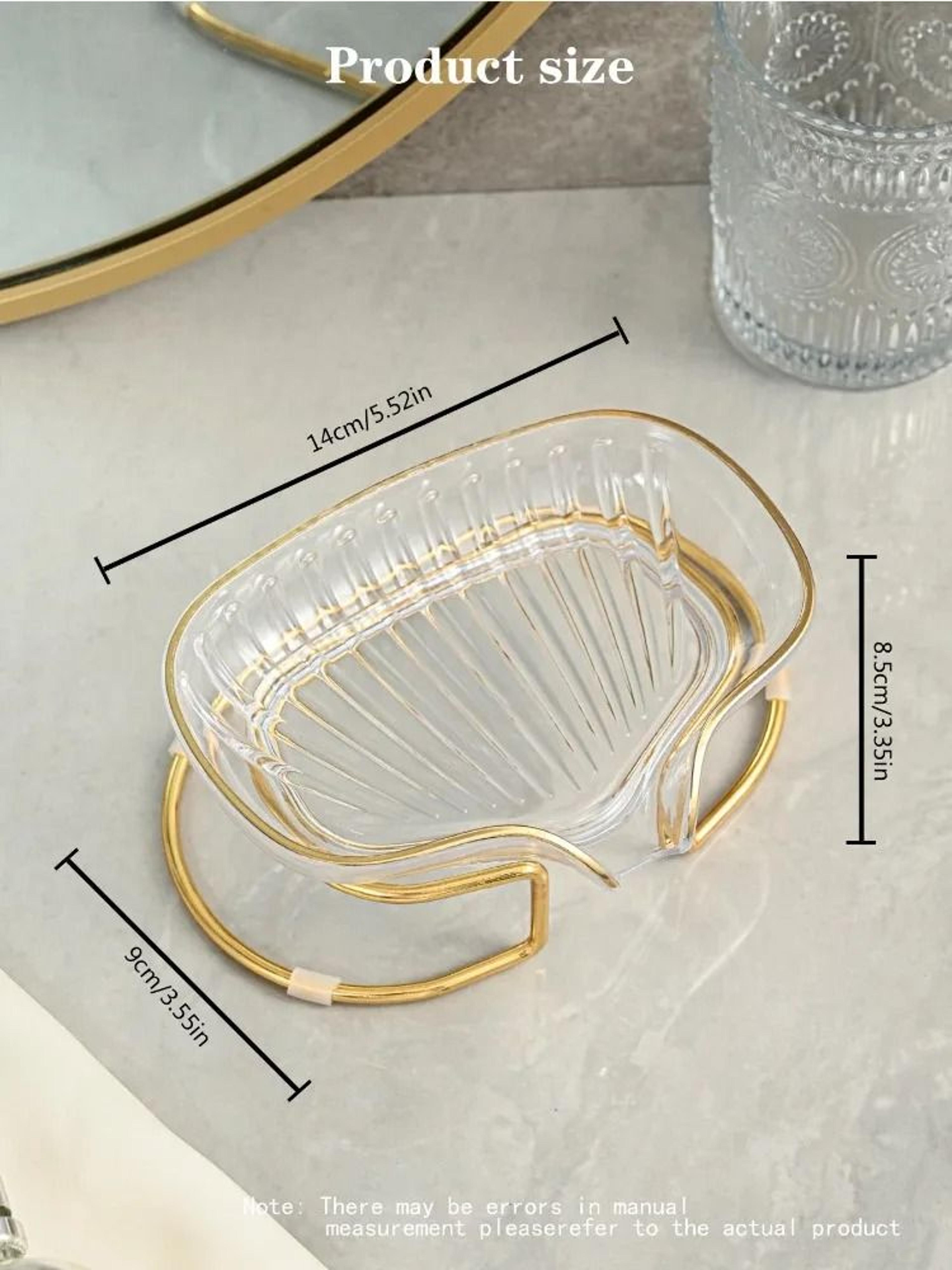 Bathroom Soap Dish Luxury Shower Soap Holder With Drain Water Storage Tray 5