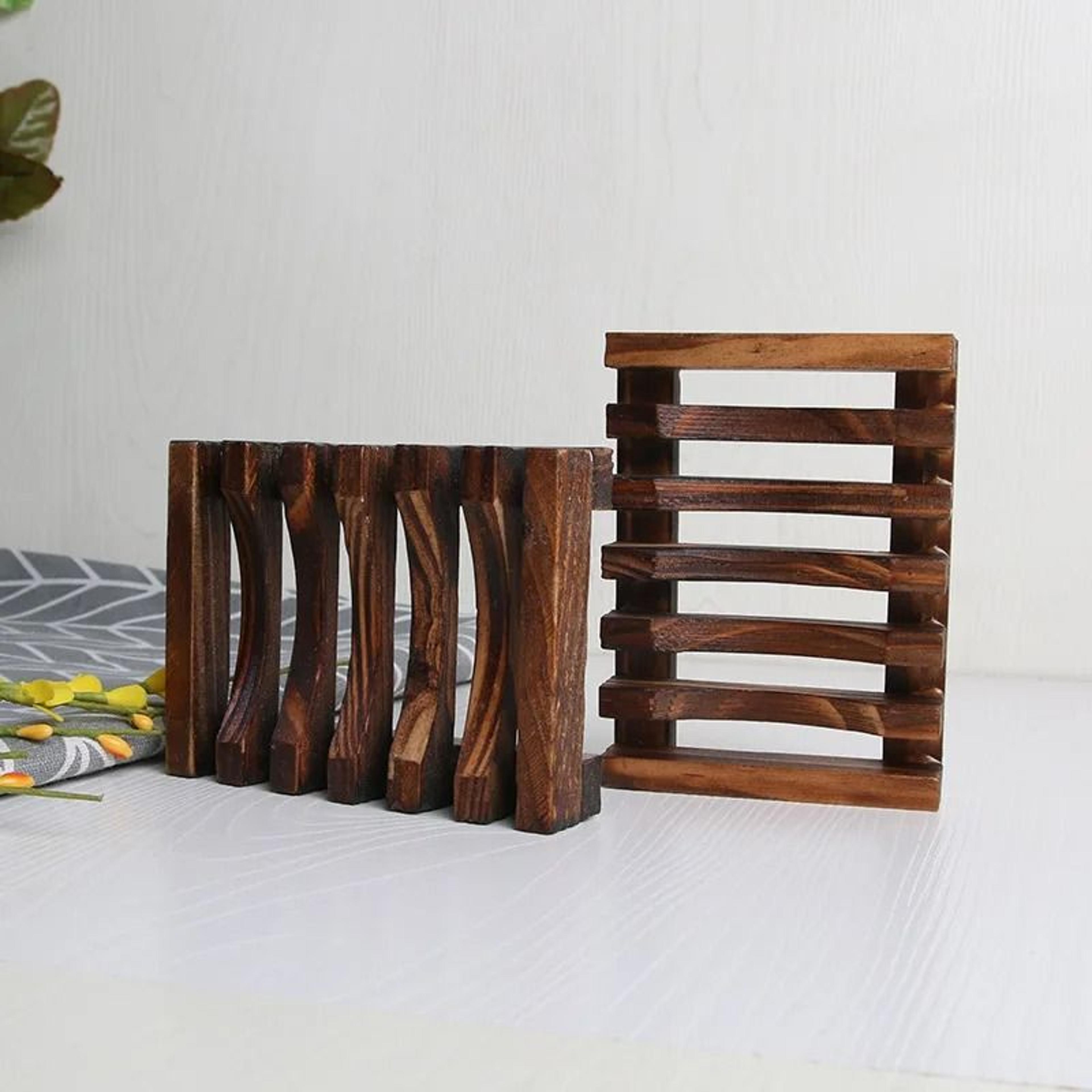 Natural Wooden Bath Soap Holder Mildew Resistant Drain Tray 5