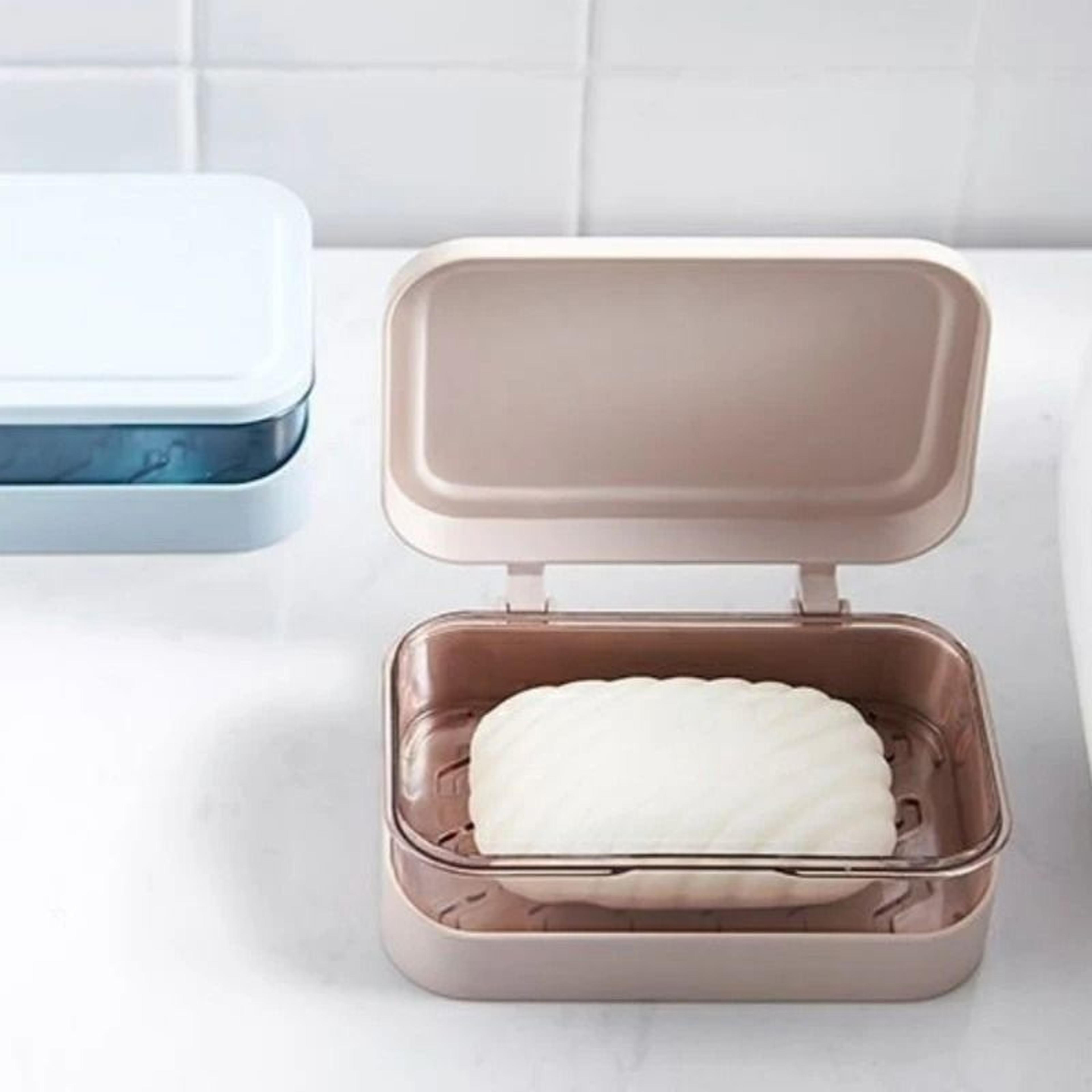 Bathroom Soap Dish With Lid Plastic Portable Soap Box Travel Storage Container 2