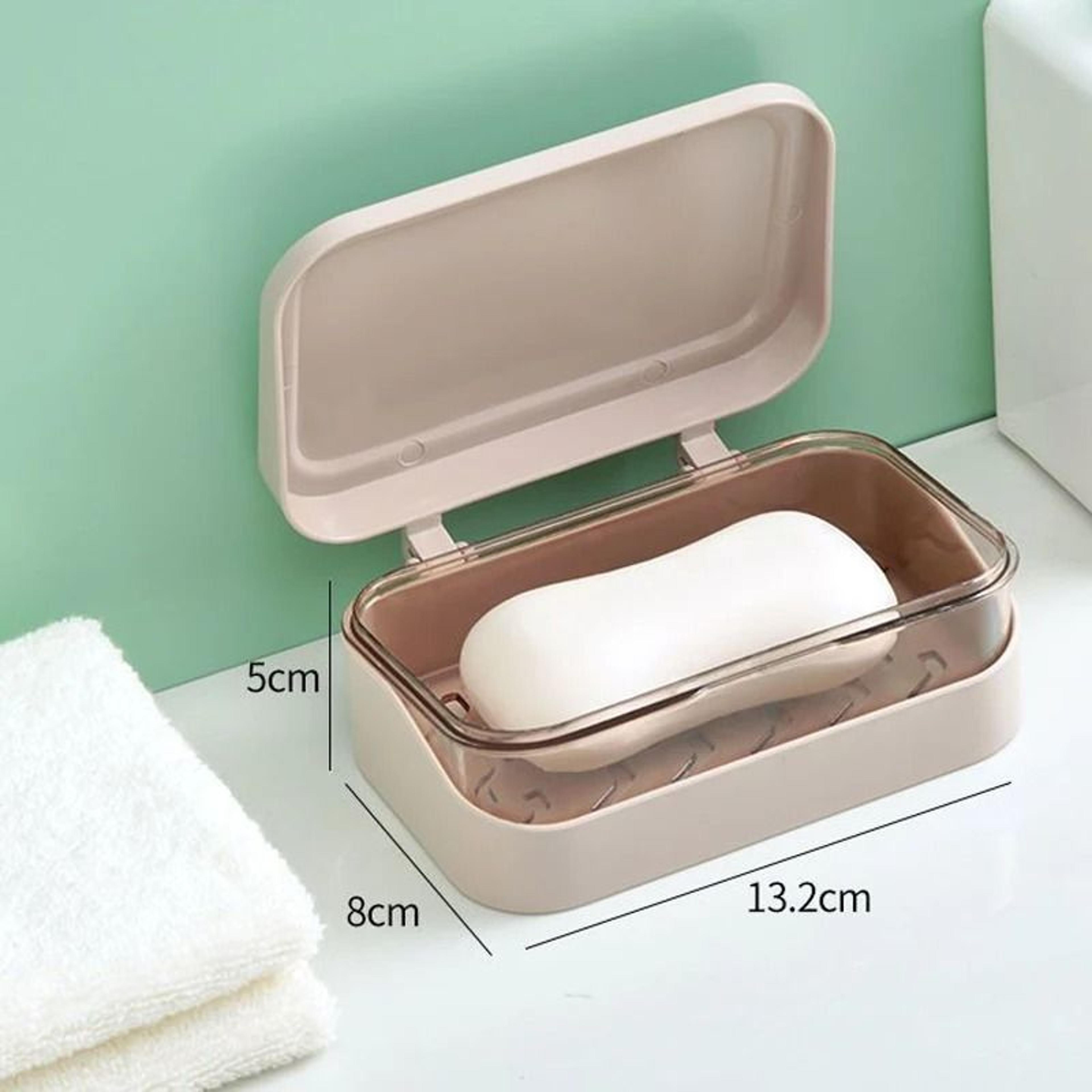 Bathroom Soap Dish With Lid Plastic Portable Soap Box Travel Storage Container 8