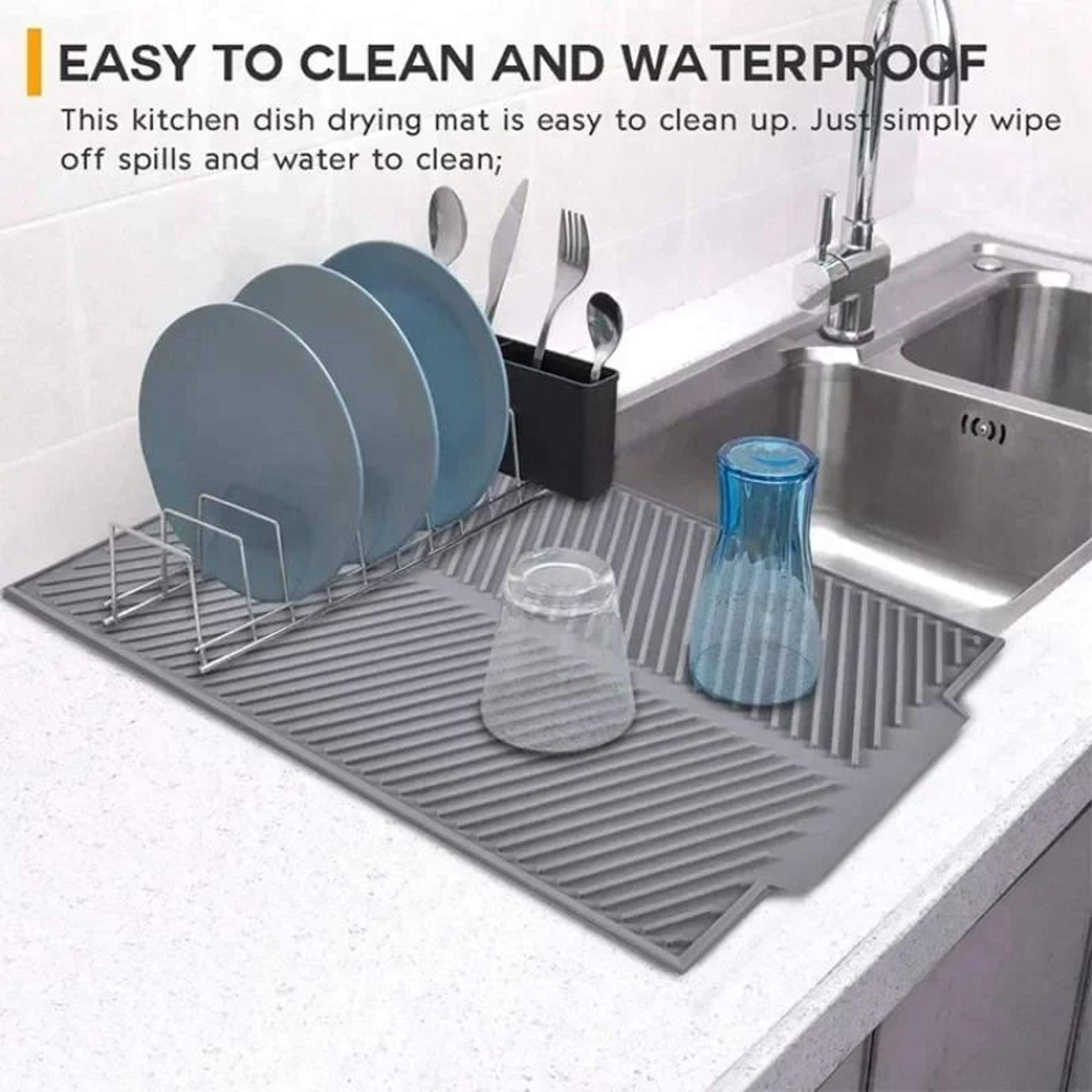 Silicone Drain Pad Drying Mat Non Slip Kitchen Mat For Pots Dishes And Tableware 0