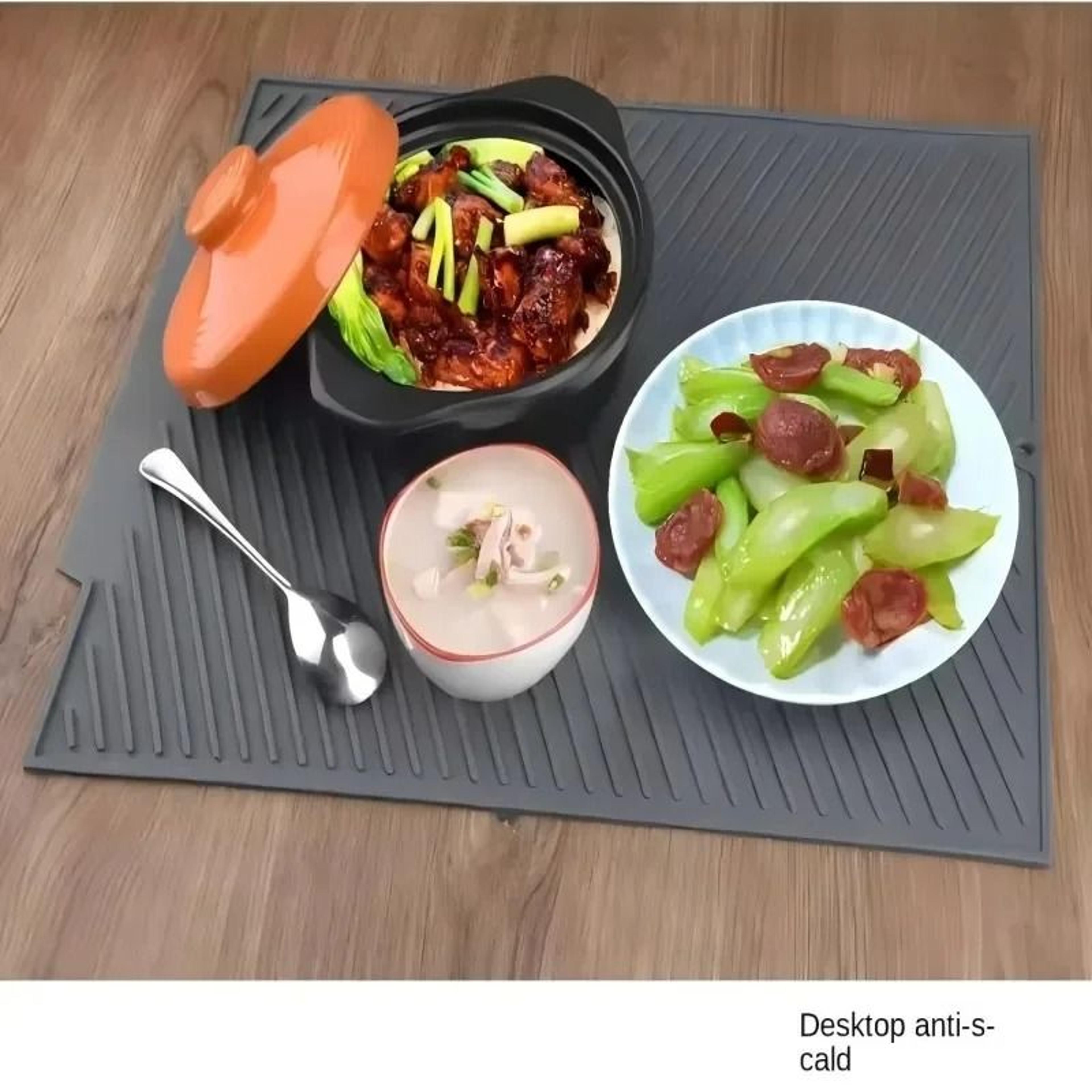 Silicone Drain Pad Drying Mat Non Slip Kitchen Mat For Pots Dishes And Tableware 1