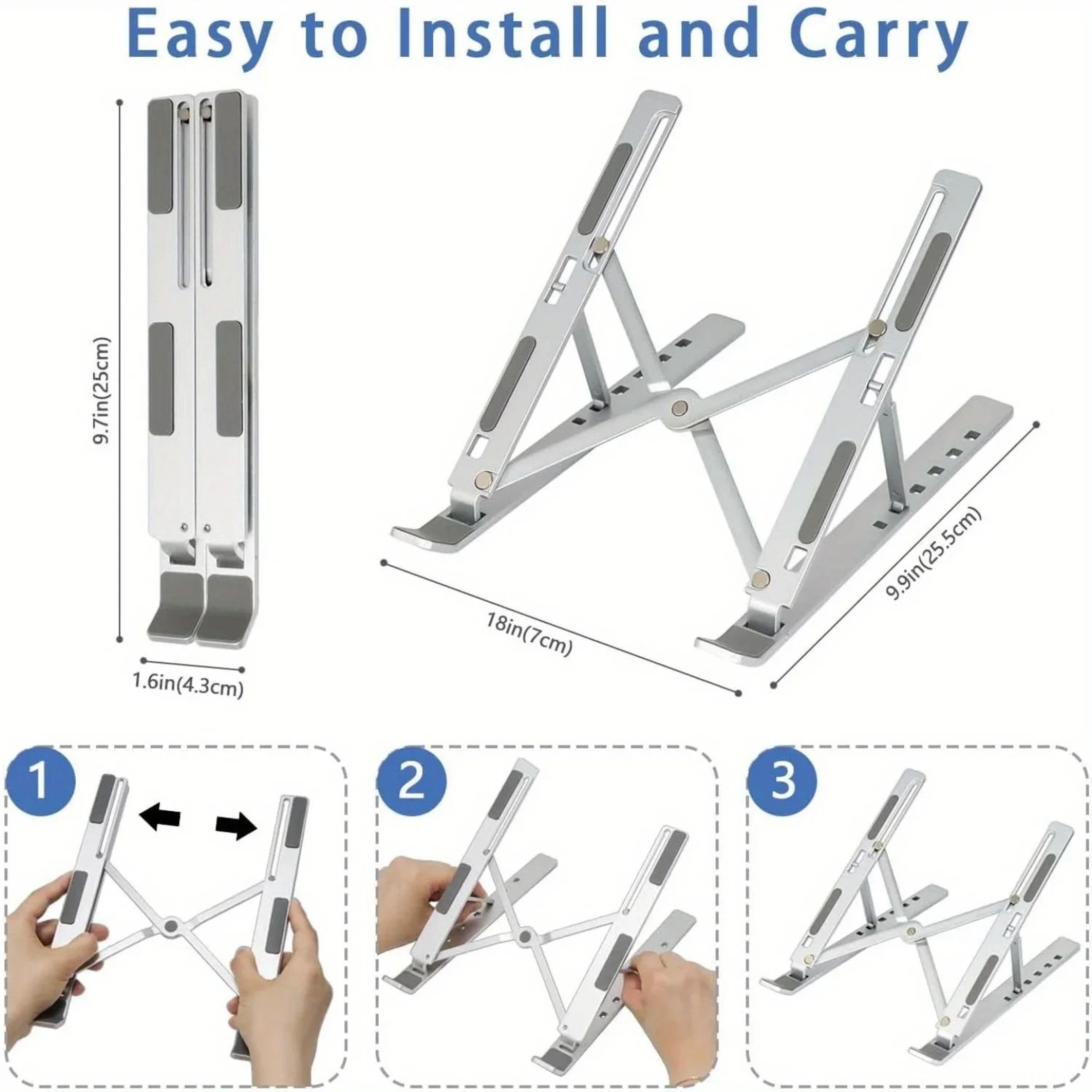 Adjustable Aluminum Laptop Stand Portable Foldable Desk Riser For 8 To 16 Inch Laptops 1