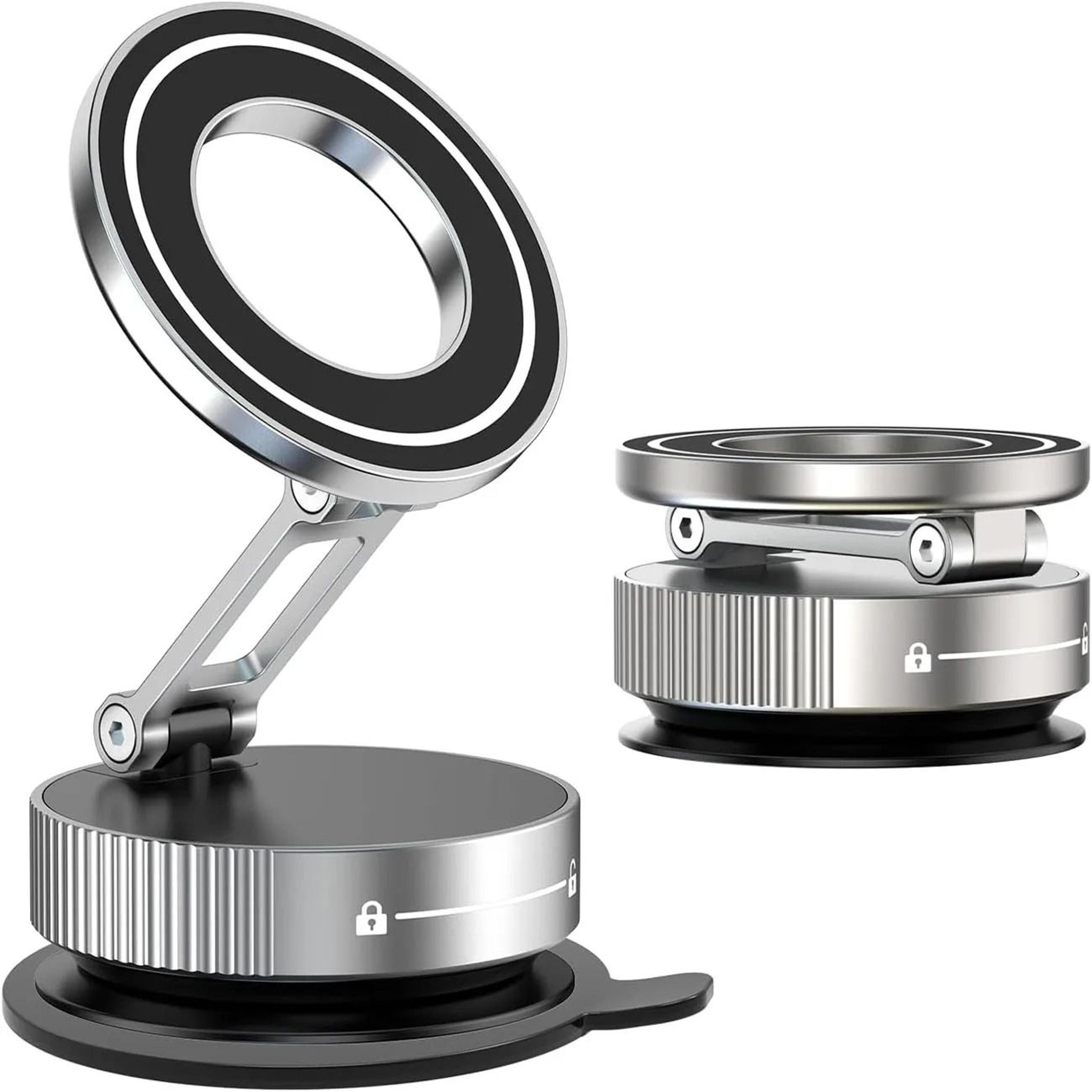 Upgraded Aluminum Alloy Vacuum Magnetic Car Phone Holder With 360 Degree Rotation And Foldable Desi 9