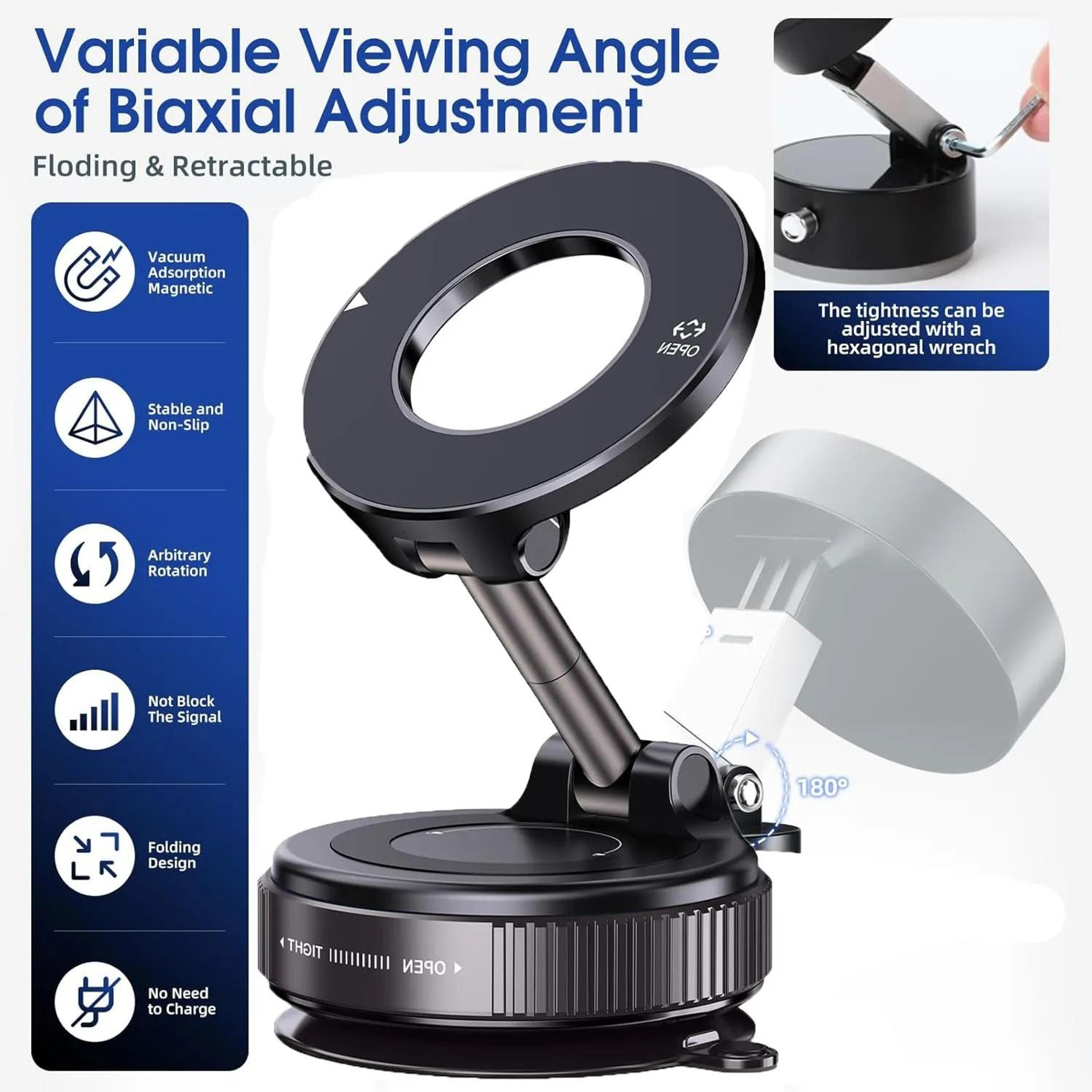 Upgraded Aluminum Alloy Vacuum Magnetic Car Phone Holder With 360 Degree Rotation And Foldable Desi 2