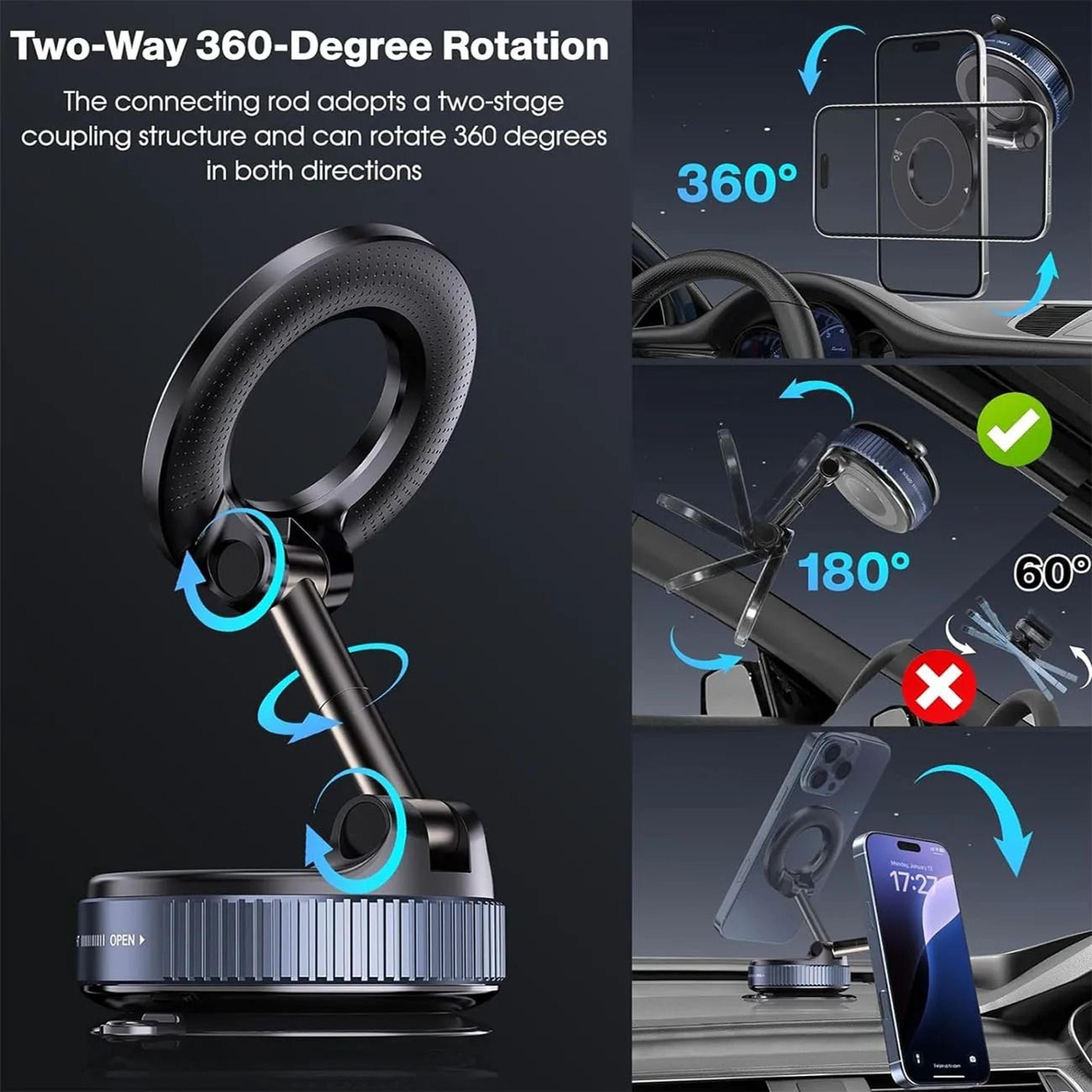 Upgraded Aluminum Alloy Vacuum Magnetic Car Phone Holder With 360 Degree Rotation And Foldable Desi 3