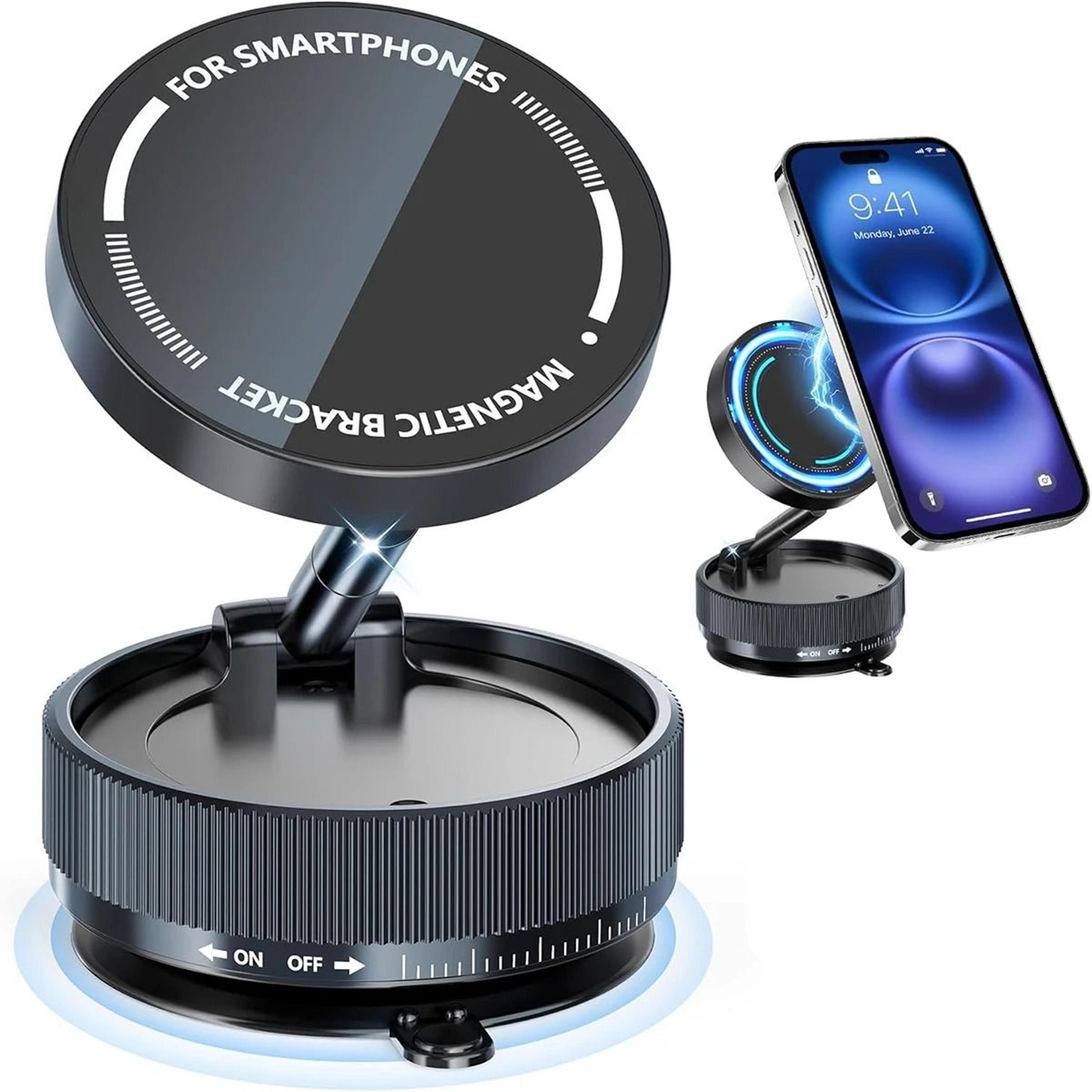 Vacuum Magnetic Phone Holder With Adjustable Foldable Magsafe Suction Design 10