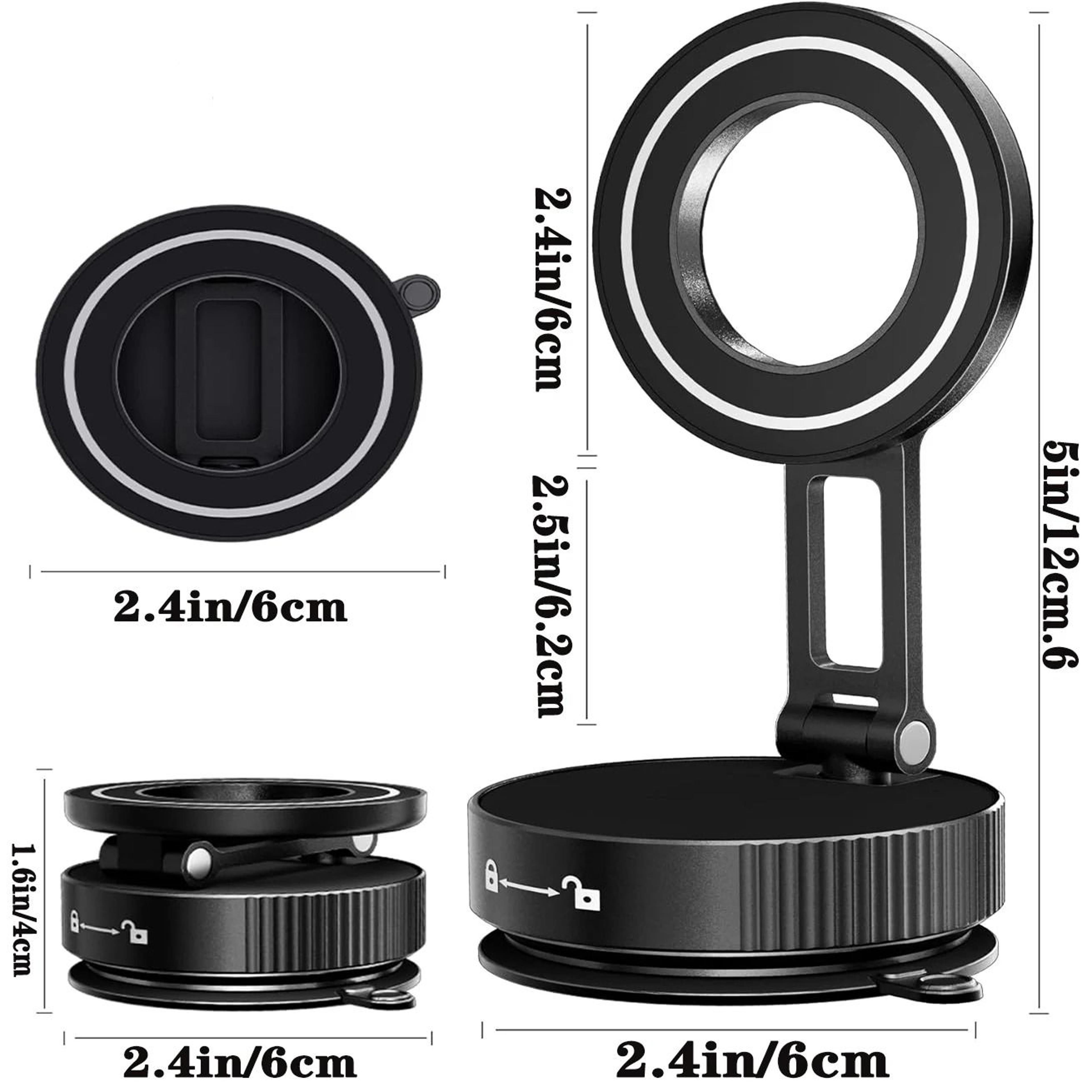 Foldable Vacuum Magnetic Phone Holder With Strong Grip And 360 Degree Rotation For Hands Free Use O 1