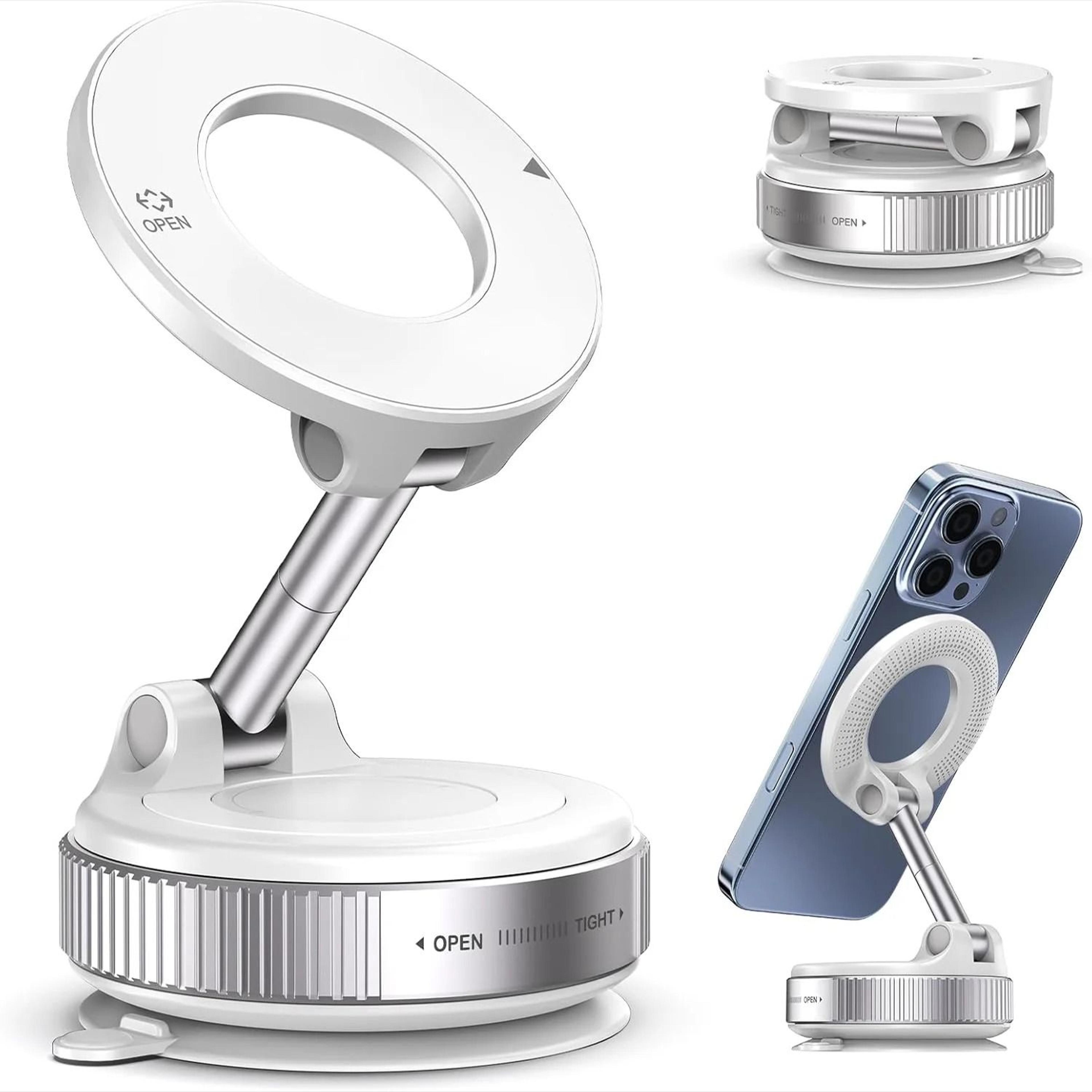 Magnetic Suction Cup Phone Mount With Foldable Design And 360 Degree Rotation For Hands Free Use In 6