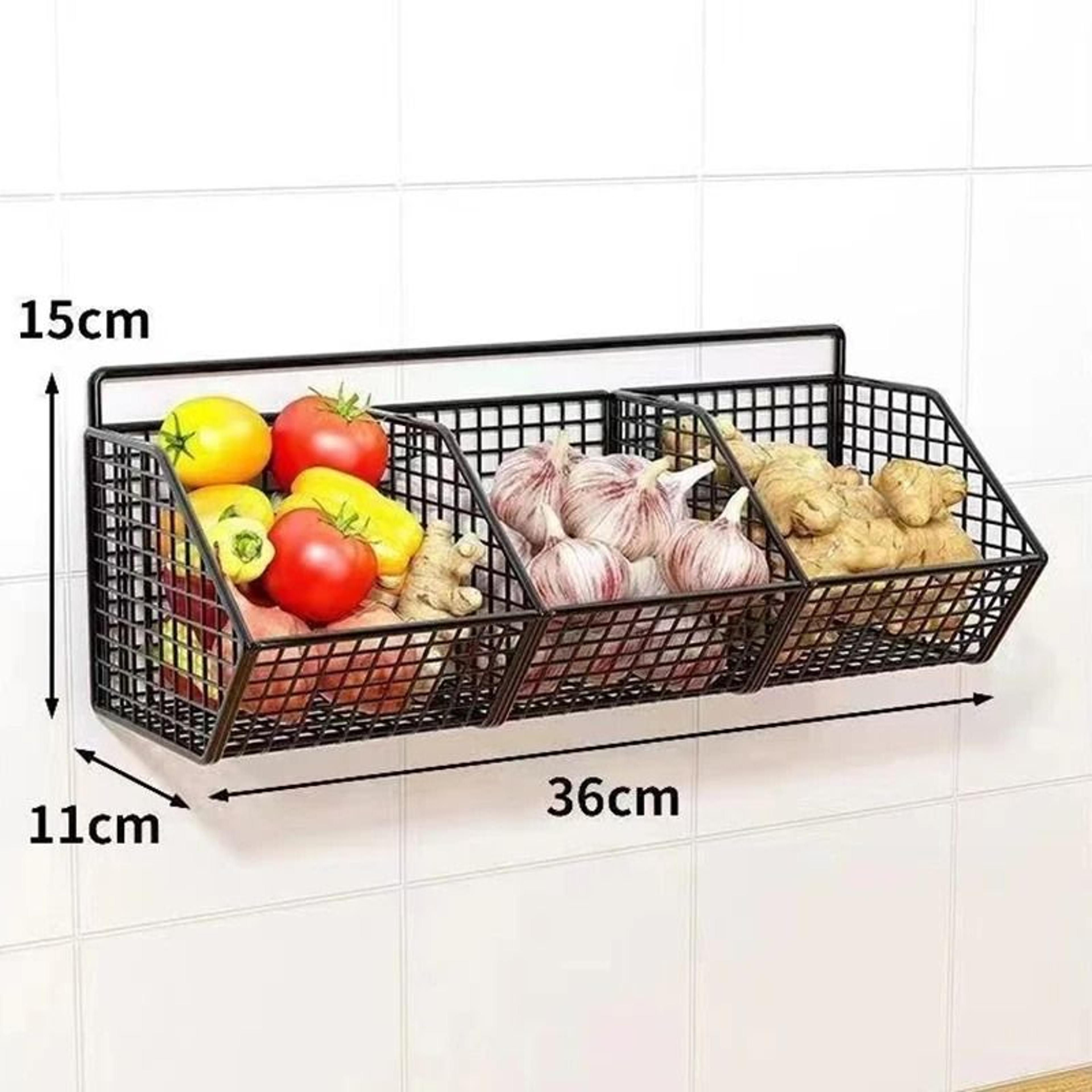 Wall Mounted Kitchen Storage Basket For Vegetables And Fruits 4