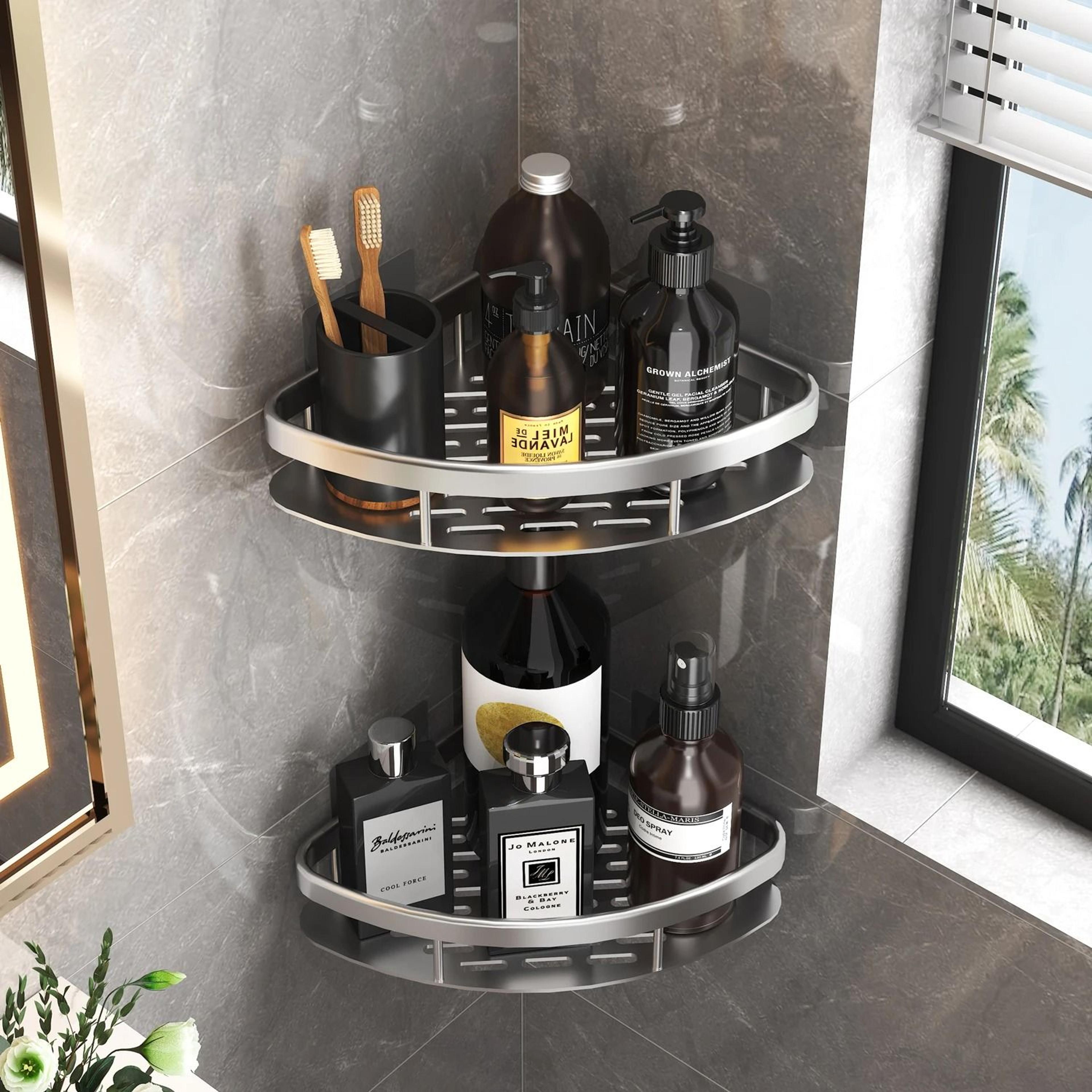 Bathroom Shelf Wall Mounted Towel Rack And Shower Storage Organizer 1