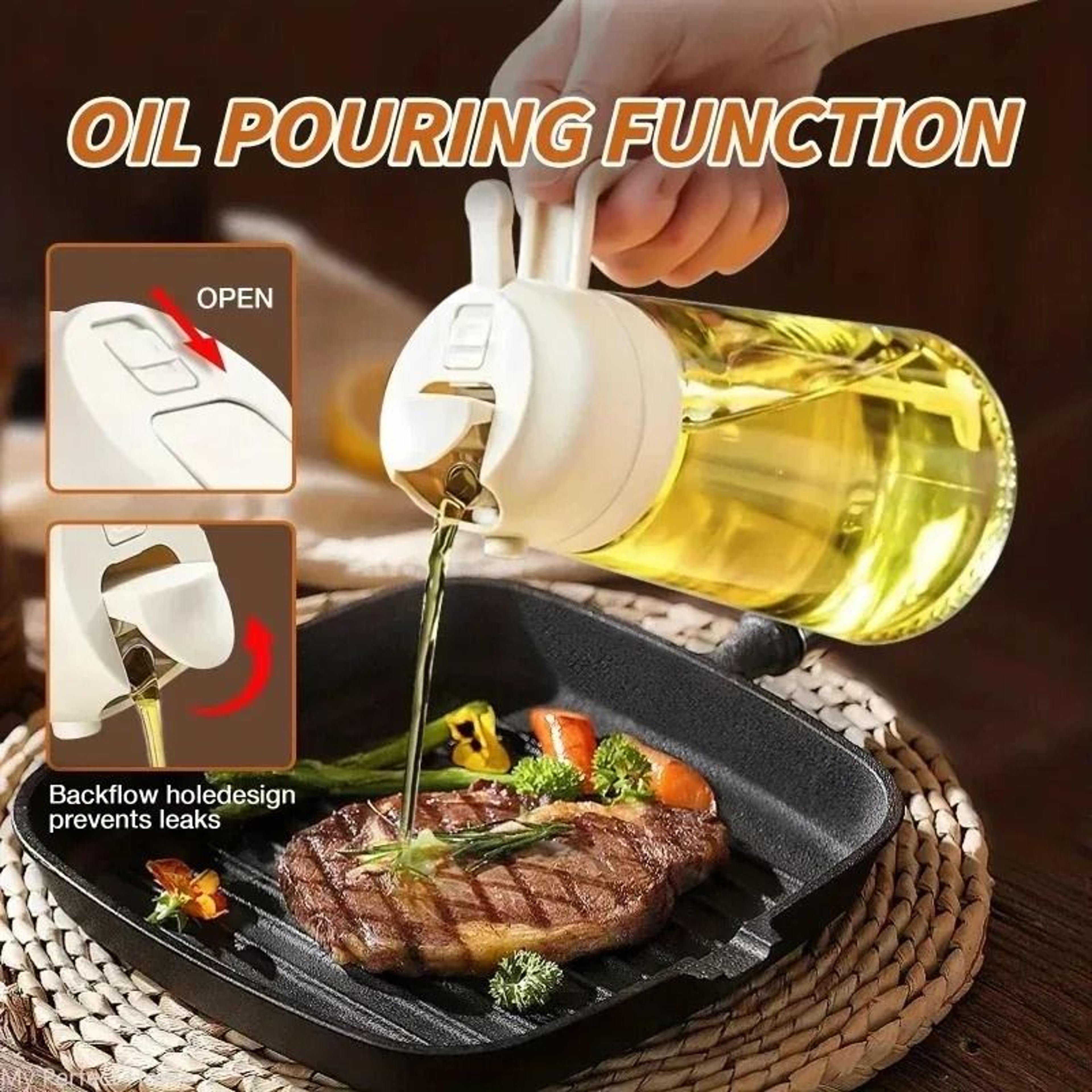 Press Type Glass Oil Spray Bottle For Cooking Baking And BBQ 1
