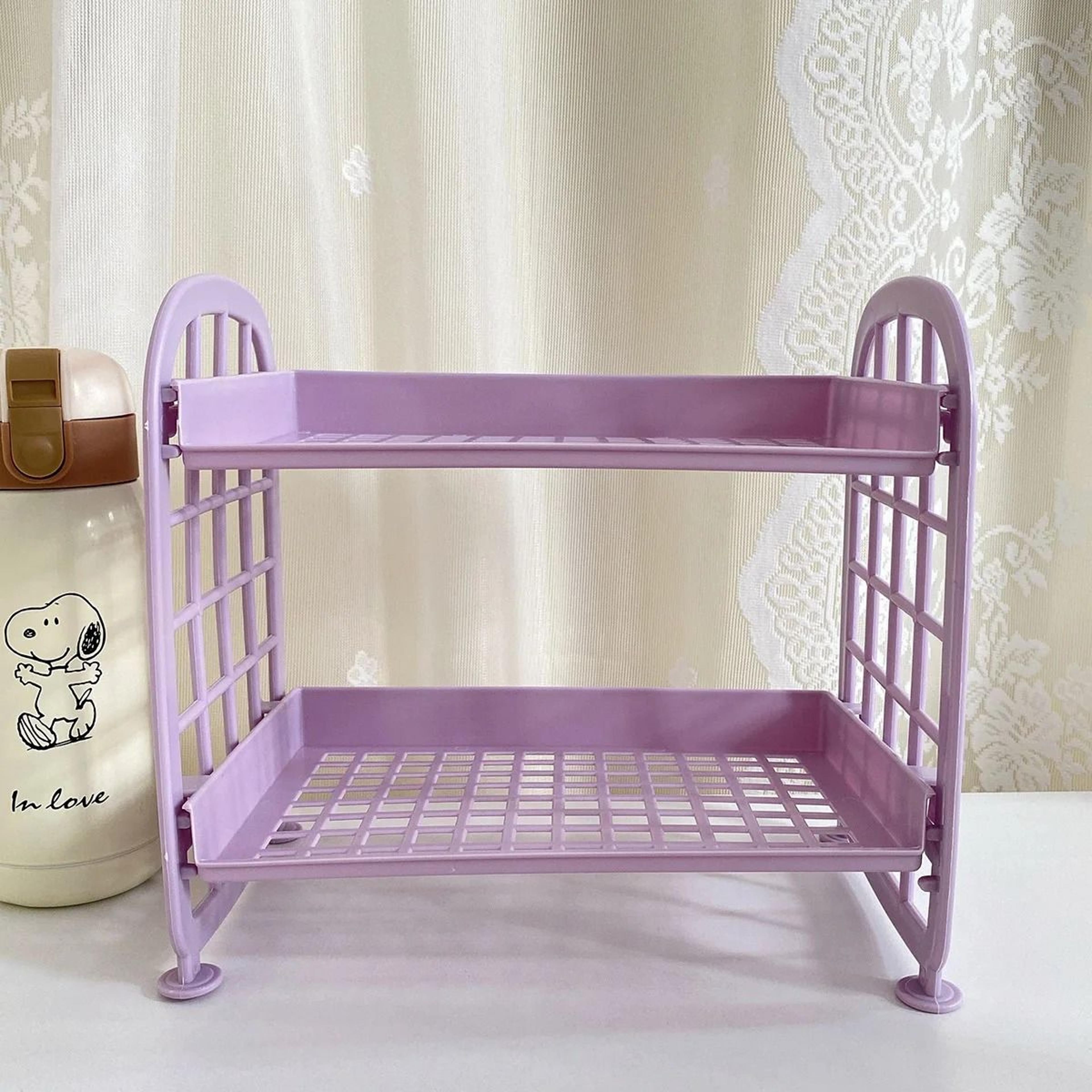 Cute Room Storage Organizer Two Layer Desktop Storage Rack 4