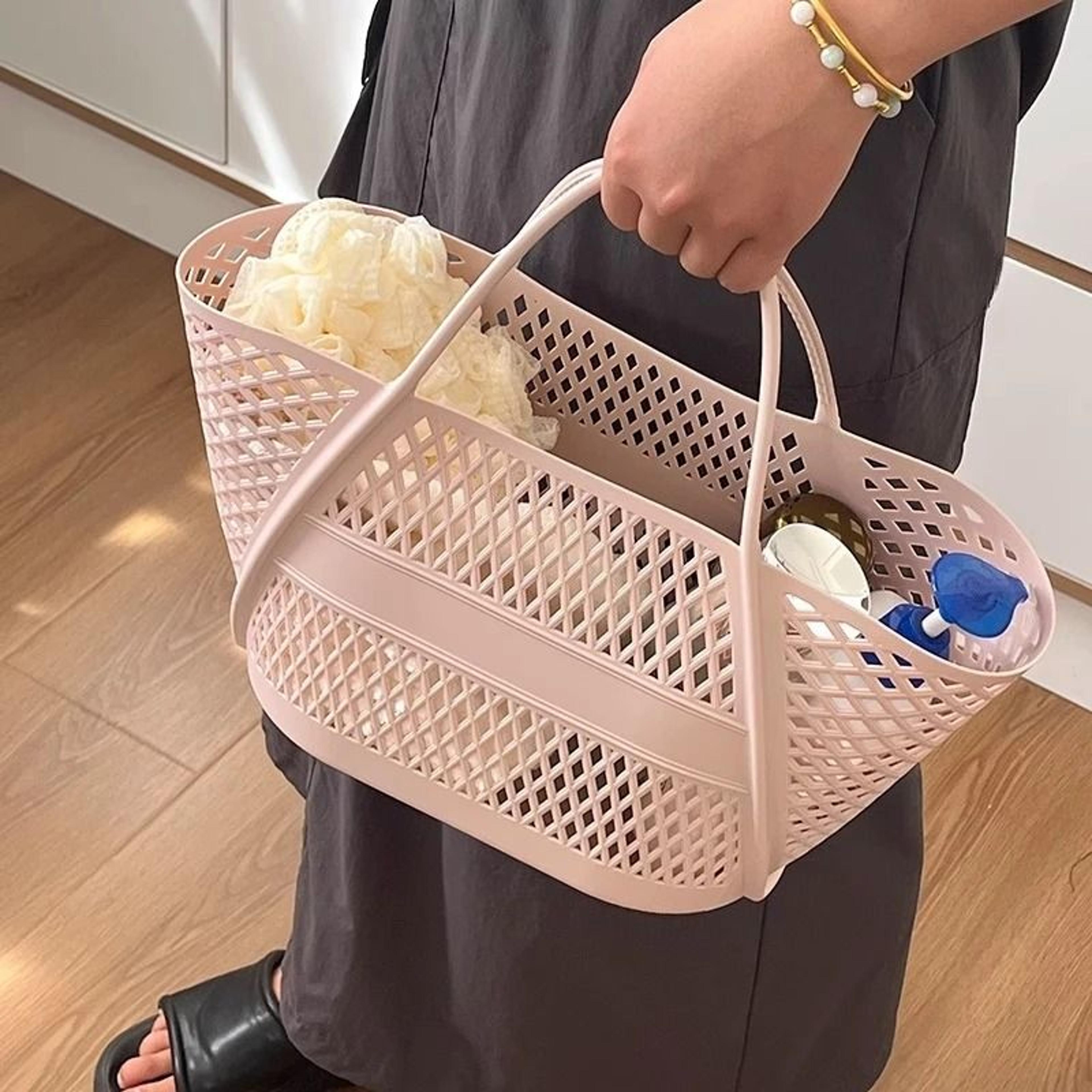 Swimming Bathing Handle Basket Student Bathing Basket Bathroom Storage Basket 4