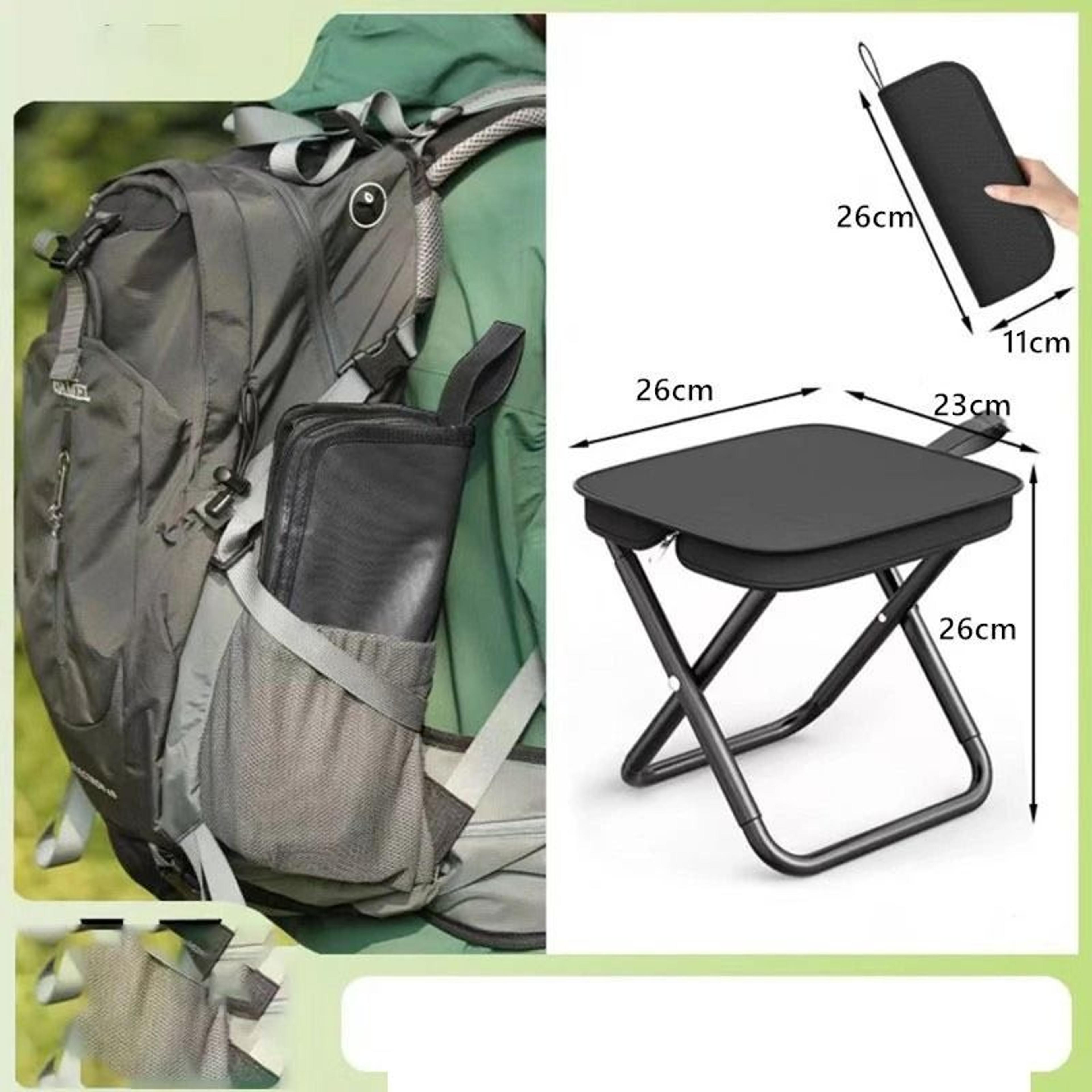 Portable Outdoor Folding Stool With Pencil Case Storage For Camping And Travel 7