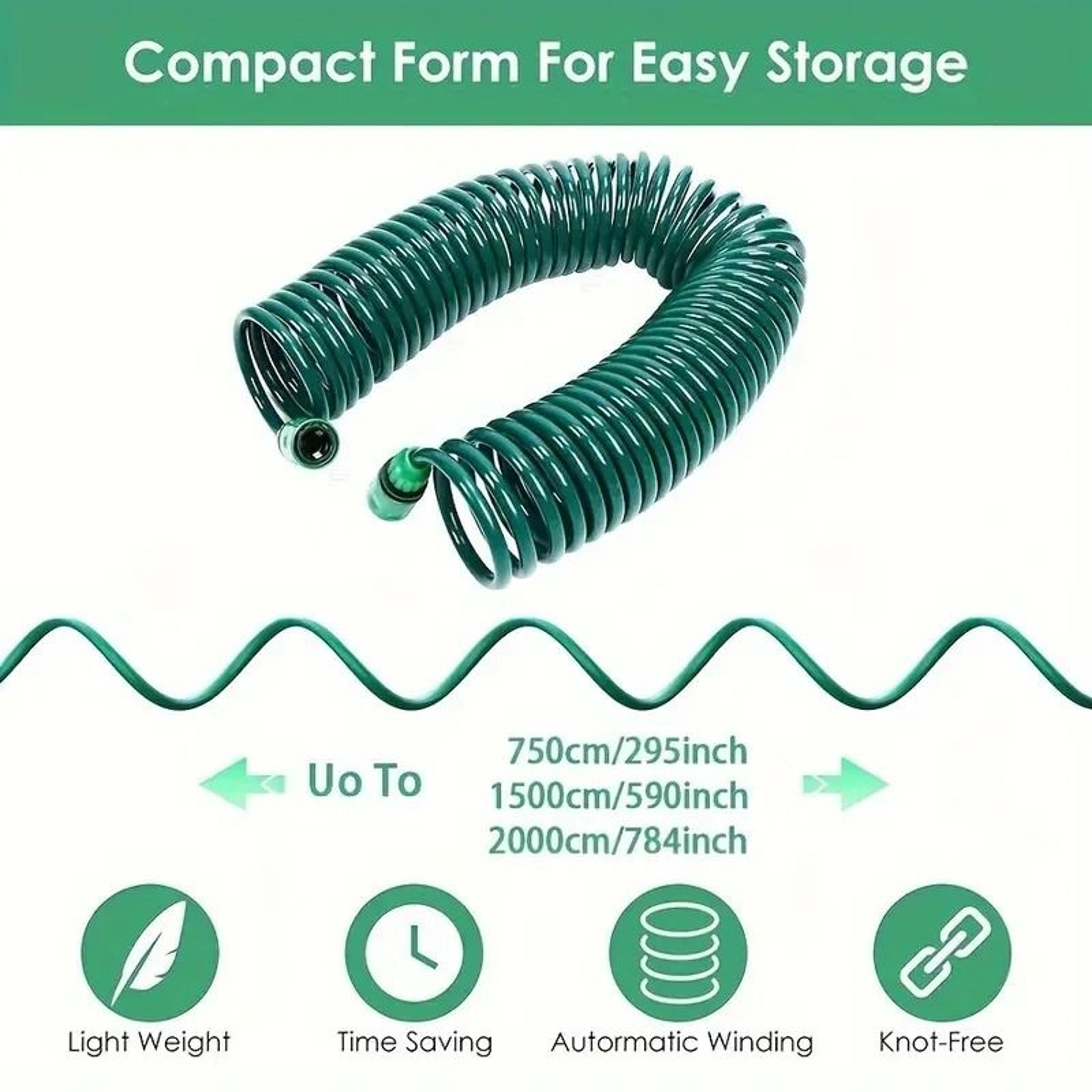 Seven Point Five Meter Garden Telescopic Spring Hose With Spray Gun For Home Use 2