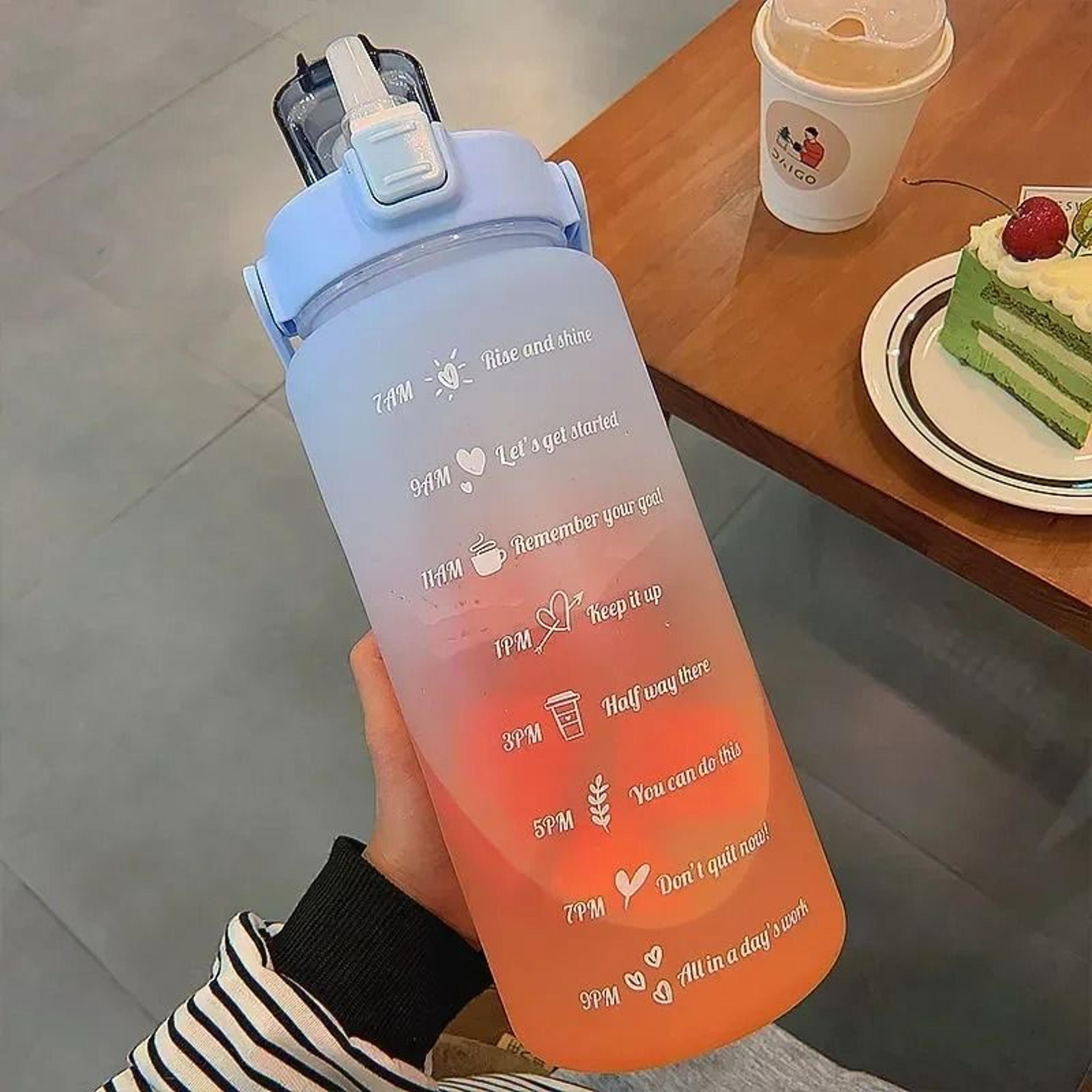 Large Capacity Sports Water Bottle With Straw And Time Marker For Fitness And Outdoor Use 4