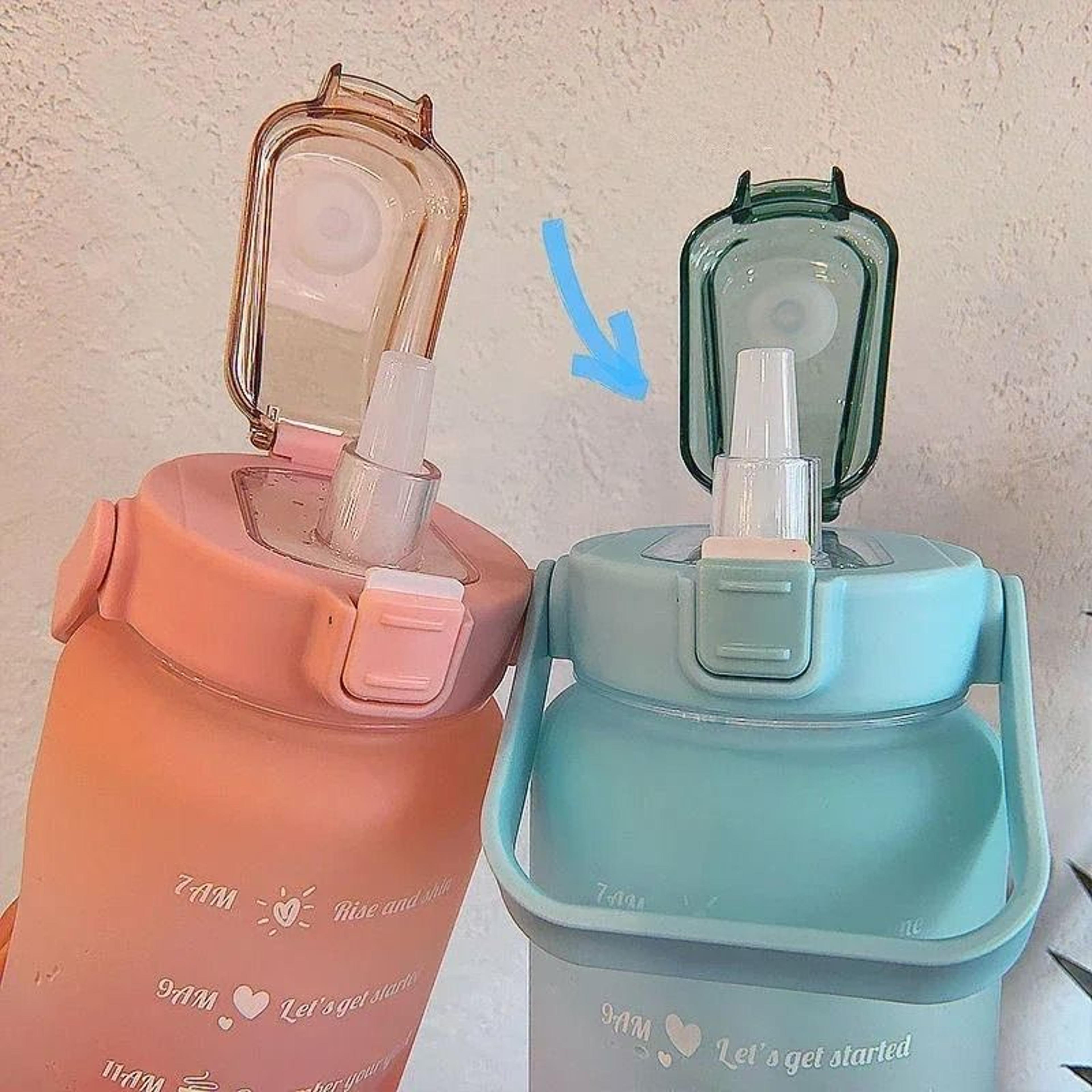 Large Capacity Sports Water Bottle With Straw And Time Marker For Fitness And Outdoor Use 5