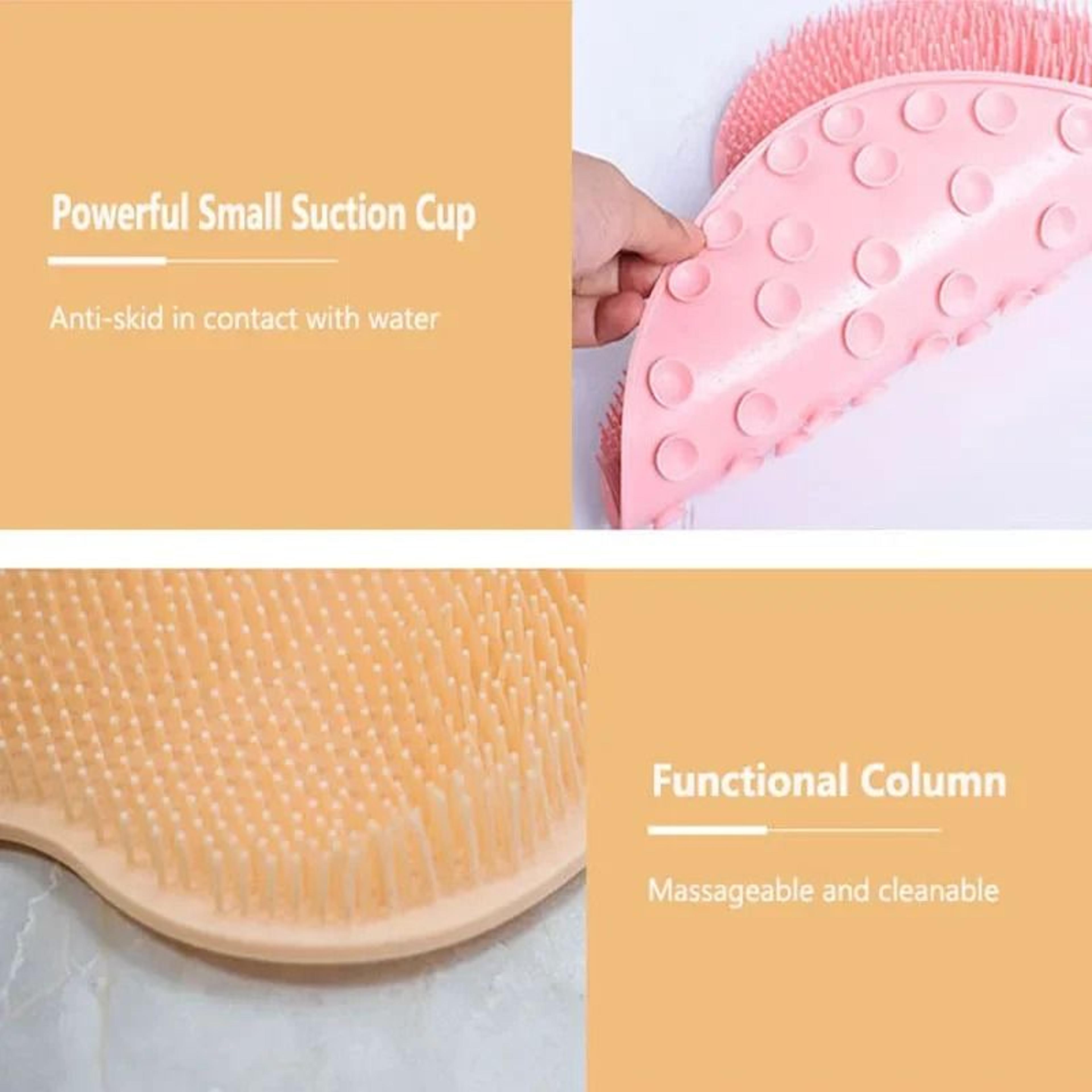 Silicone Bath Scrubber Mat And Exfoliating Back Strap Set For Shower And Foot Cleaning 4