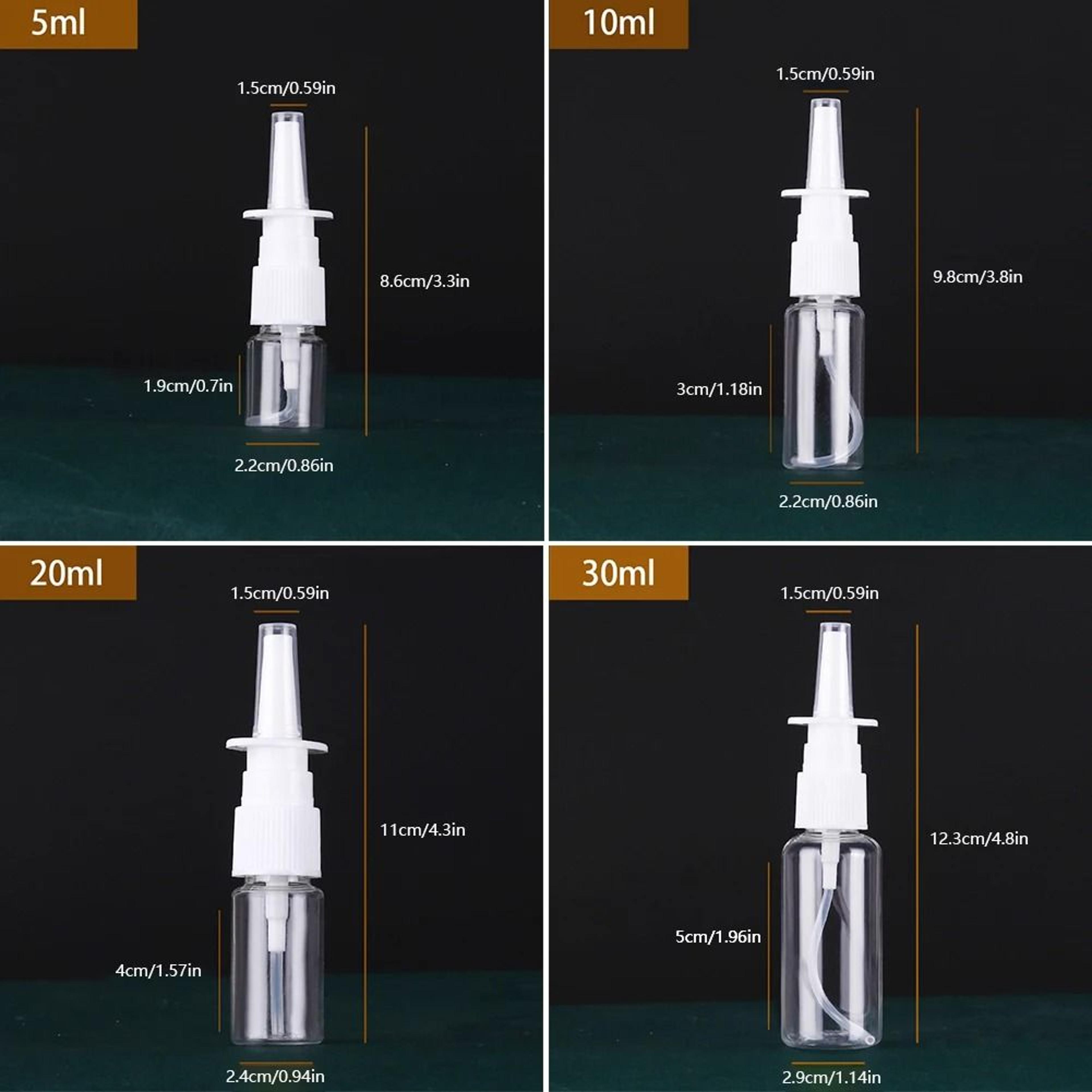 Refillable Plastic Nasal Spray Bottle Set With Pump Mist Nozzle 4